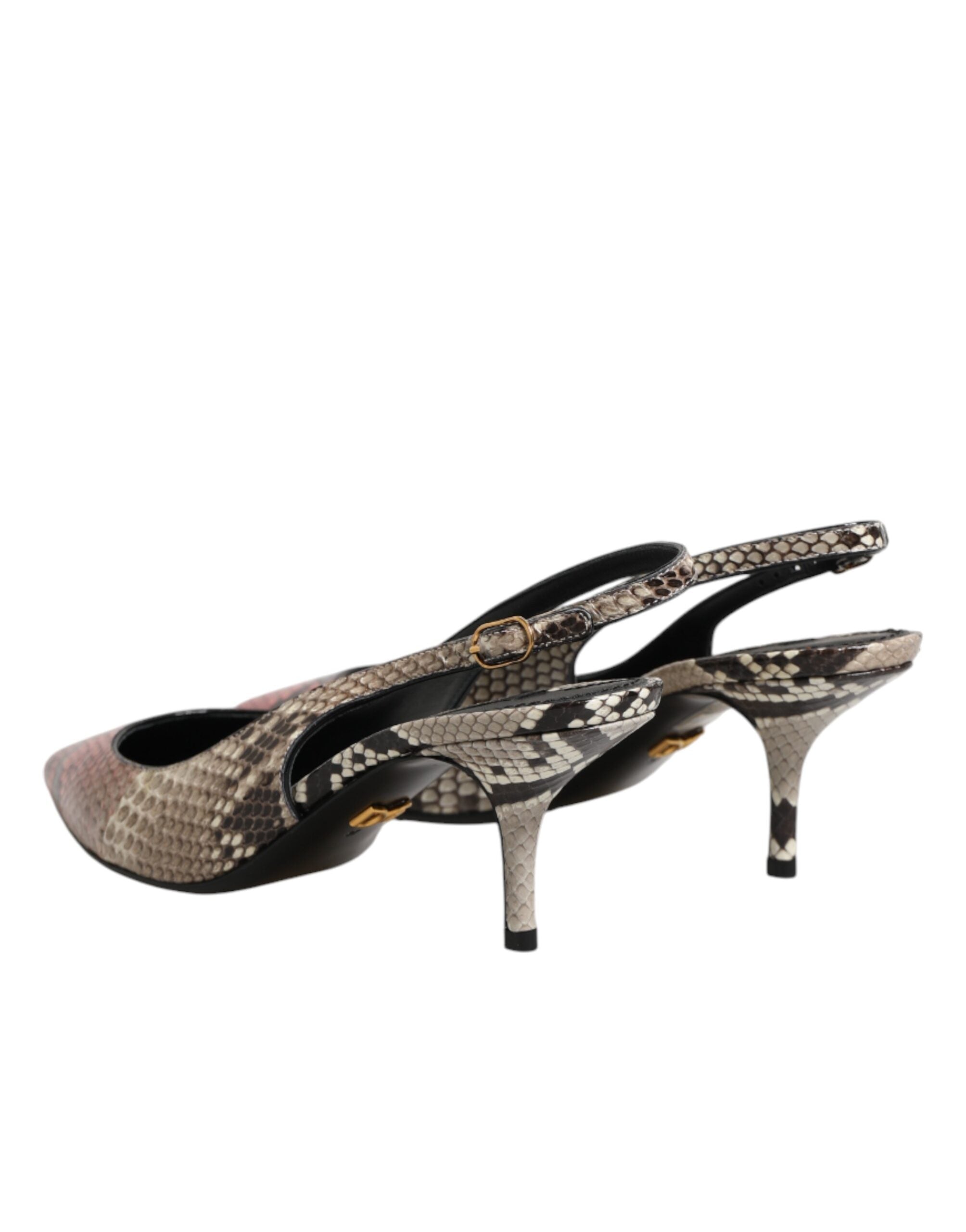 Dolce & Gabbana Multicolor Leather Slingback Pumps-7