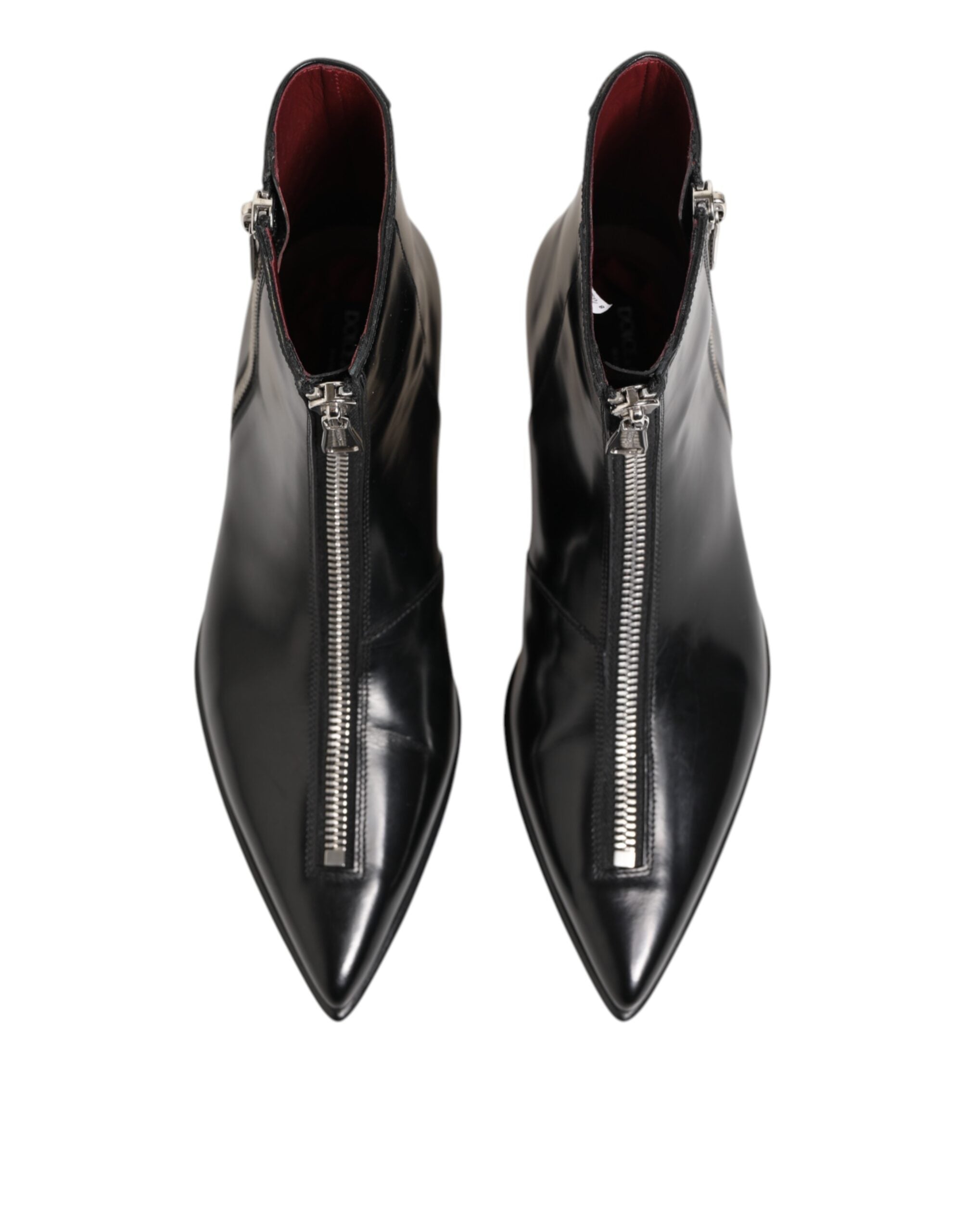 Dolce & Gabbana Schwarze Leder Chelsea Stiefeletten-4