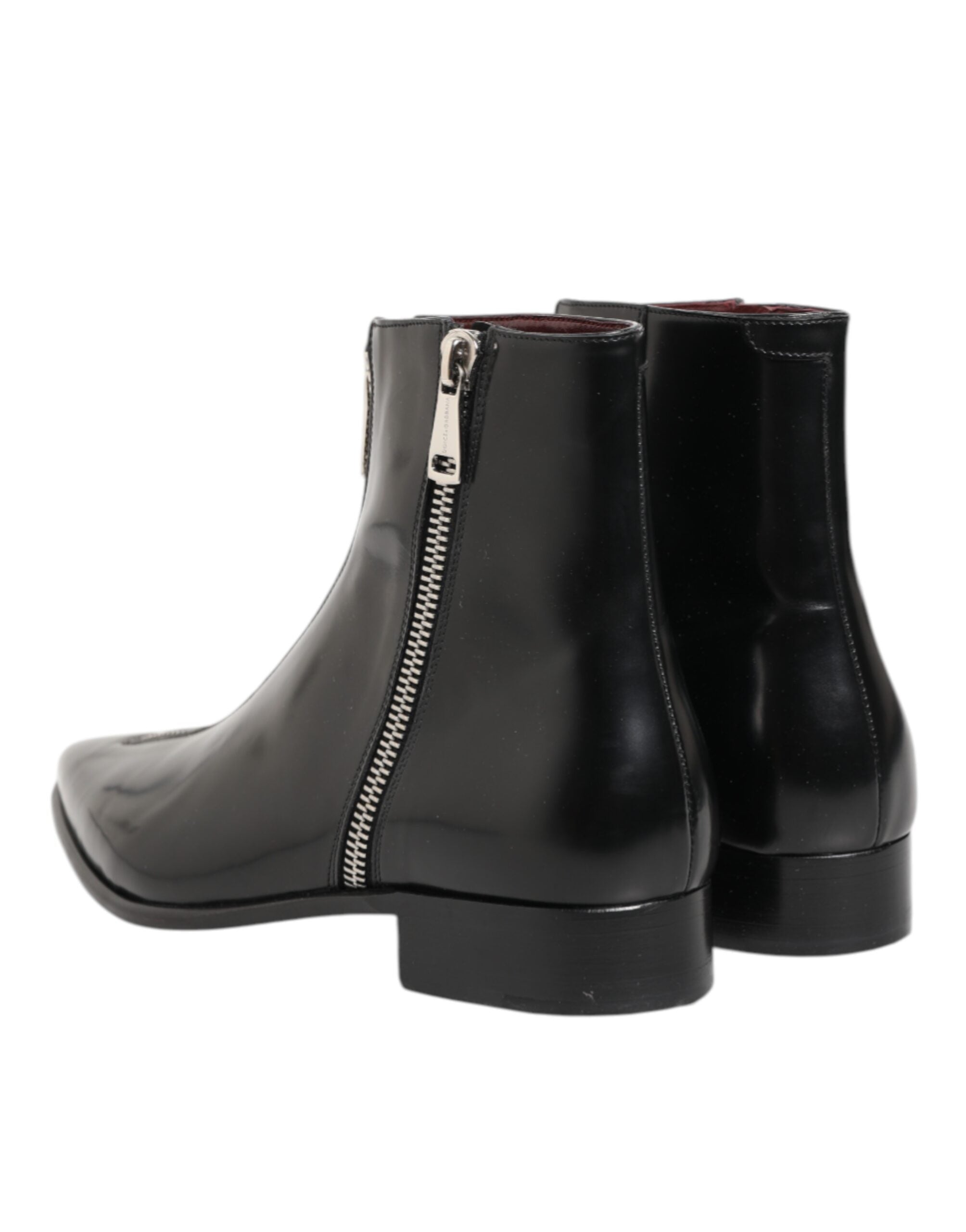 Dolce & Gabbana Schwarze Leder Chelsea Stiefeletten-6