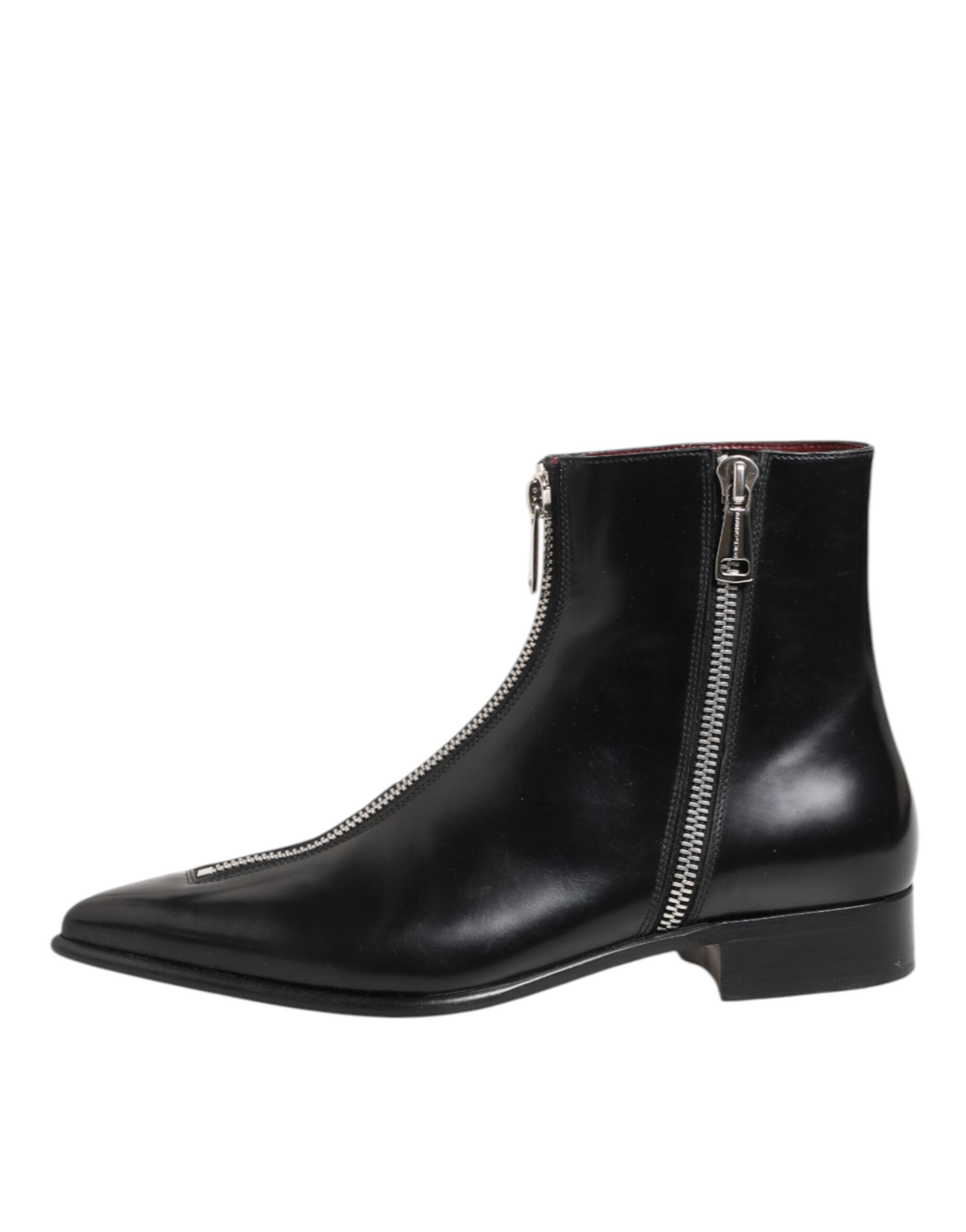 Dolce & Gabbana Schwarze Leder Chelsea Stiefeletten-7