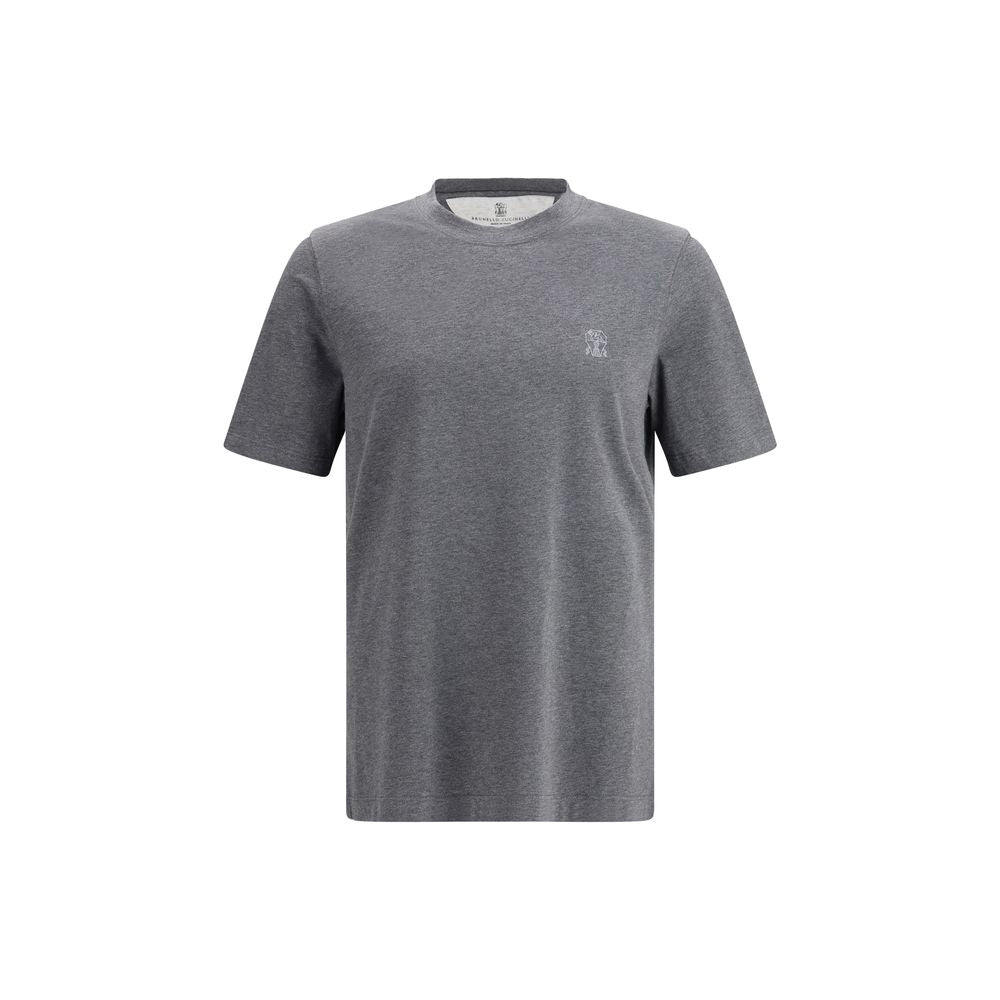 Brunello Cucinelli Graues Baumwoll-T-Shirt-1
