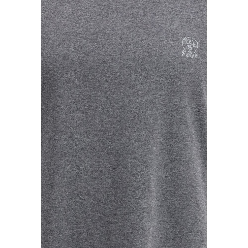Brunello Cucinelli Graues Baumwoll-T-Shirt-3