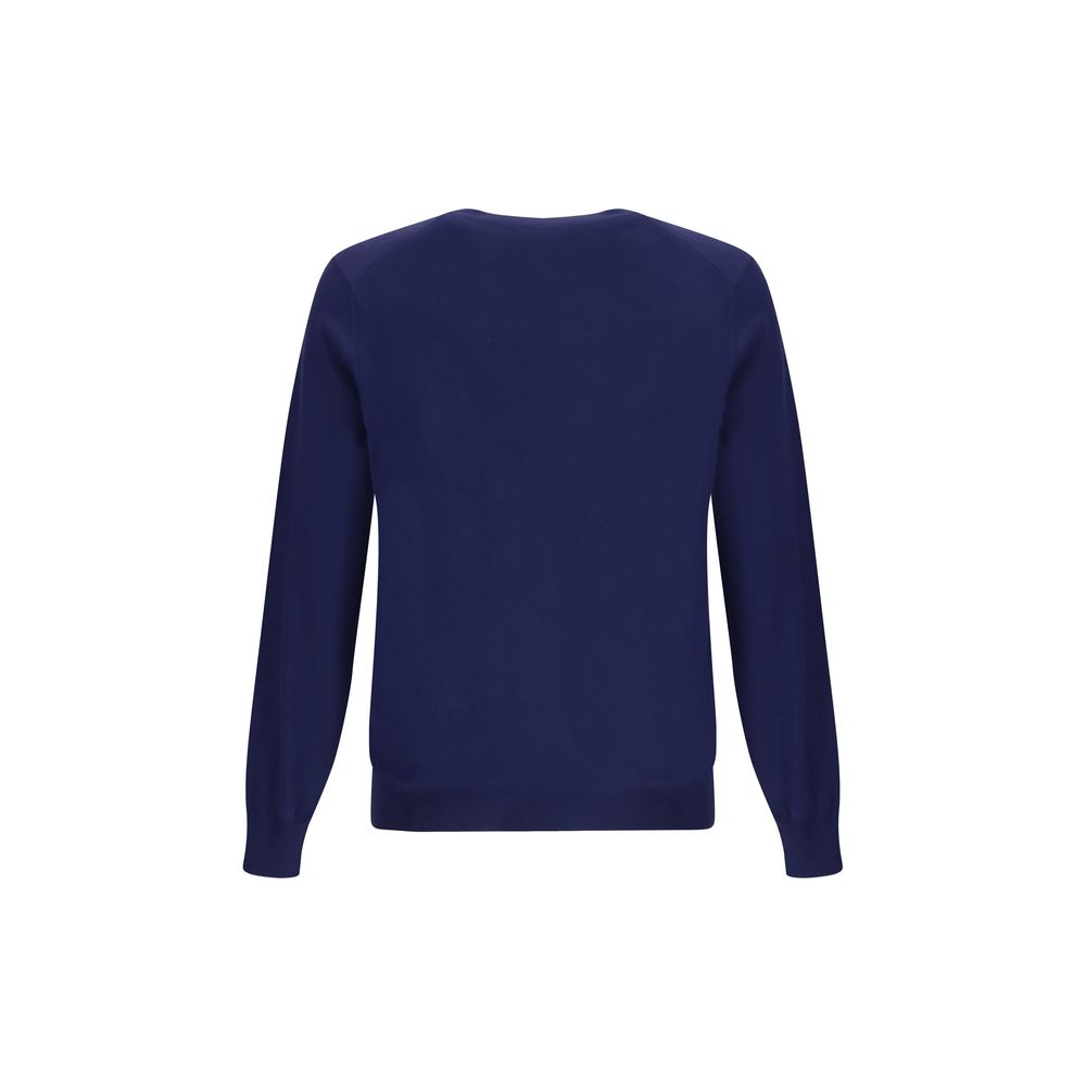 Brunello Cucinelli Blauer Sweatshirt aus Fleece-Wolle-2