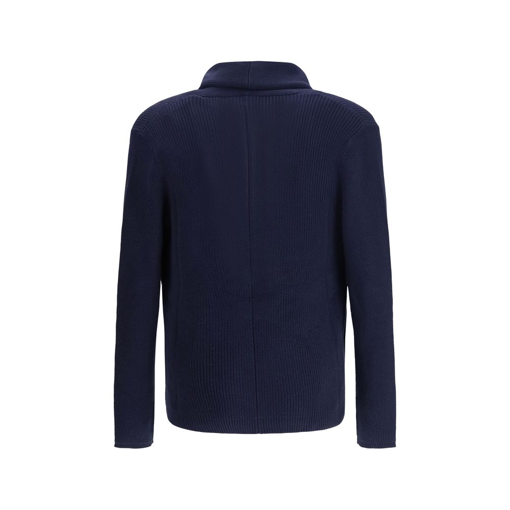 Brunello Cucinelli Blue Cotton Cardigan-2