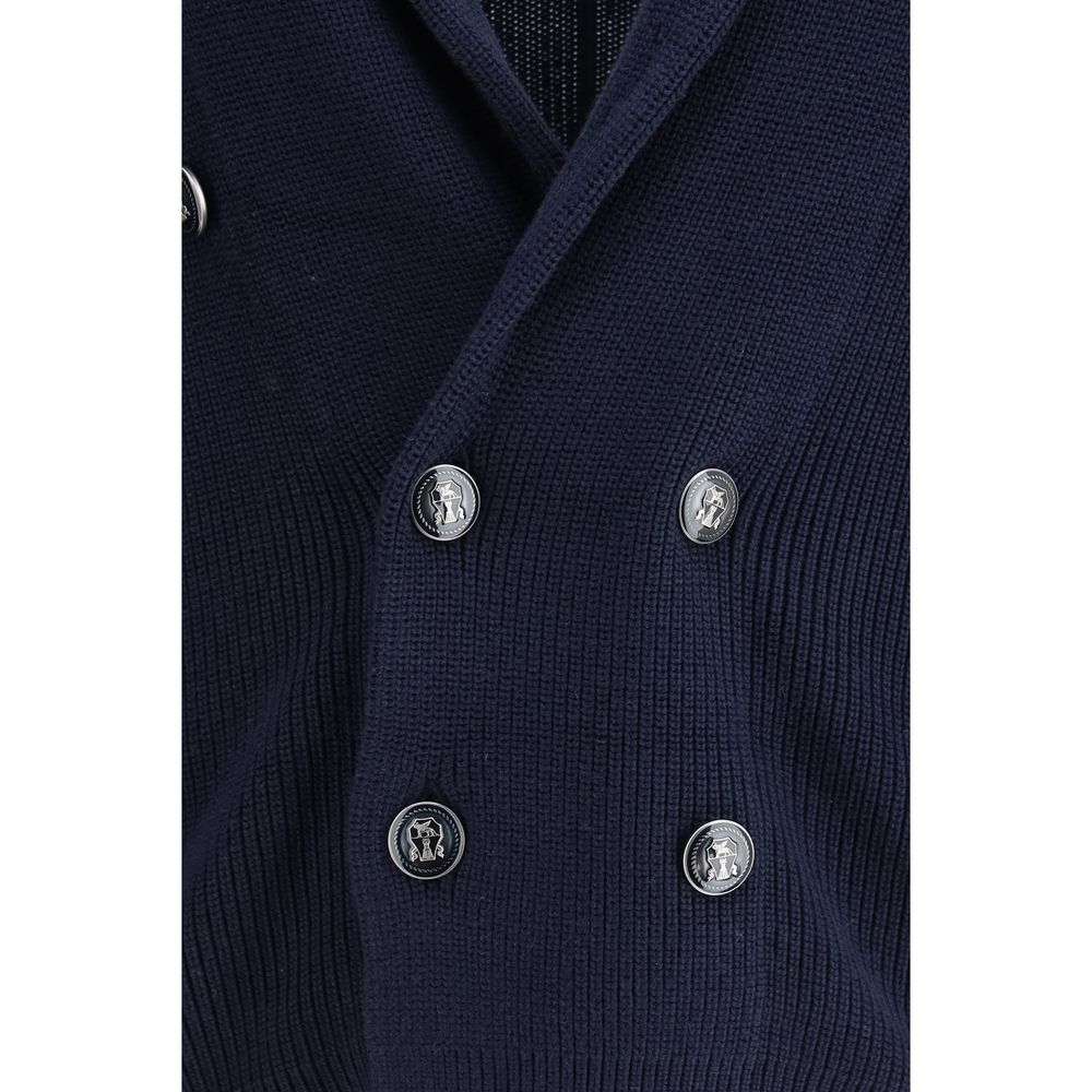 Brunello Cucinelli Blue Cotton Cardigan-3