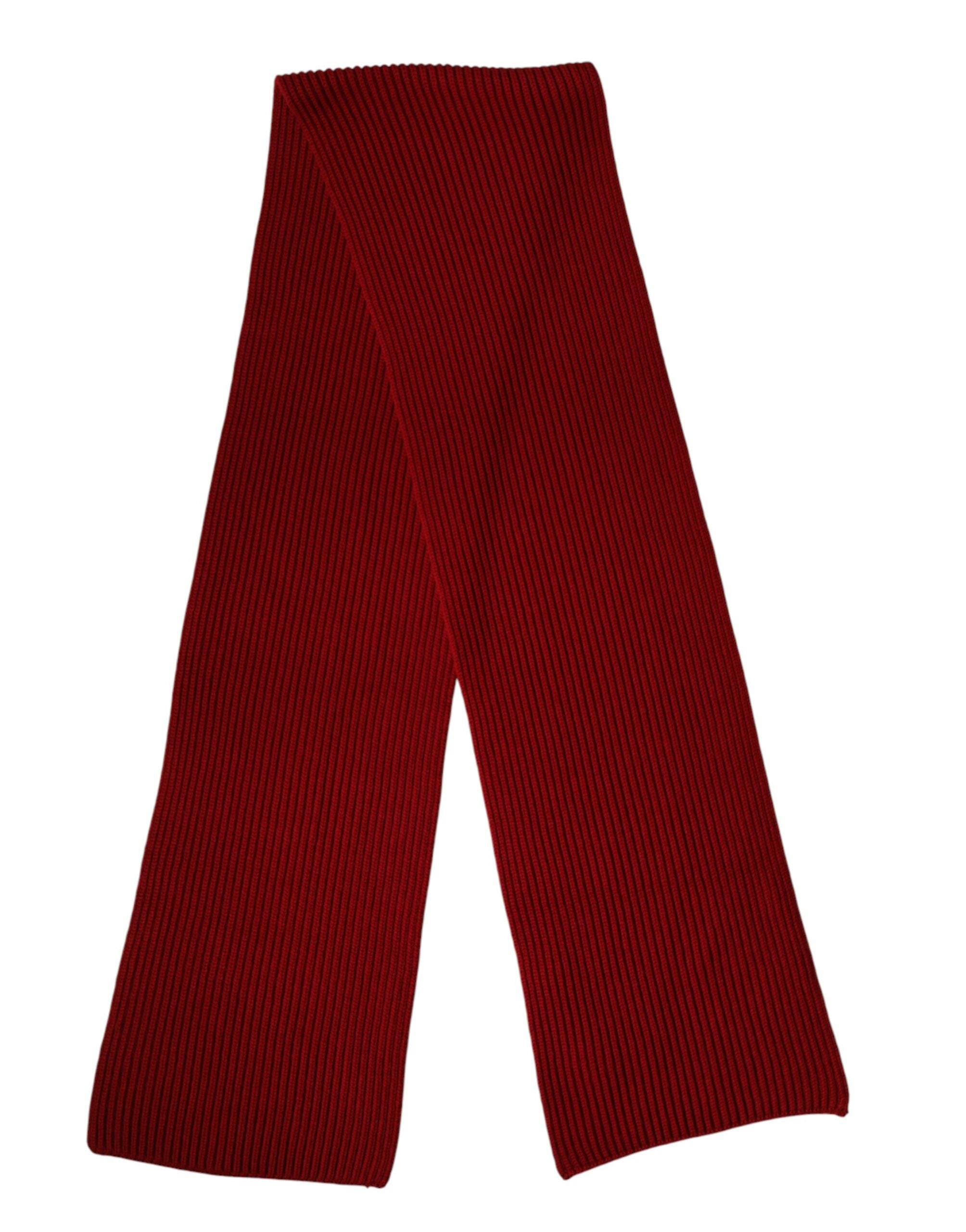 Dolce & Gabbana Red Wool Scarf Knitted Neck Warmer Scarf Men-1