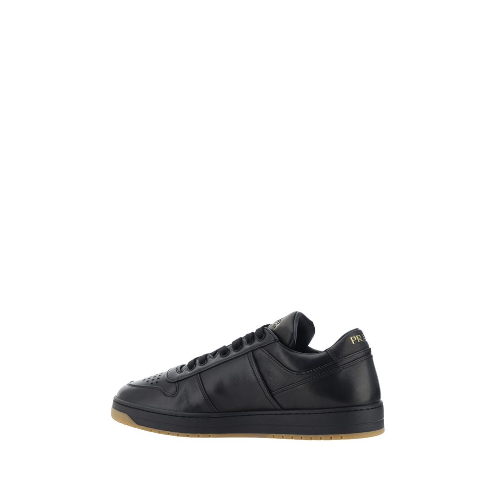 Prada Schwarze Low-Top-Sneaker aus Kalbsleder Bos Taurus-3