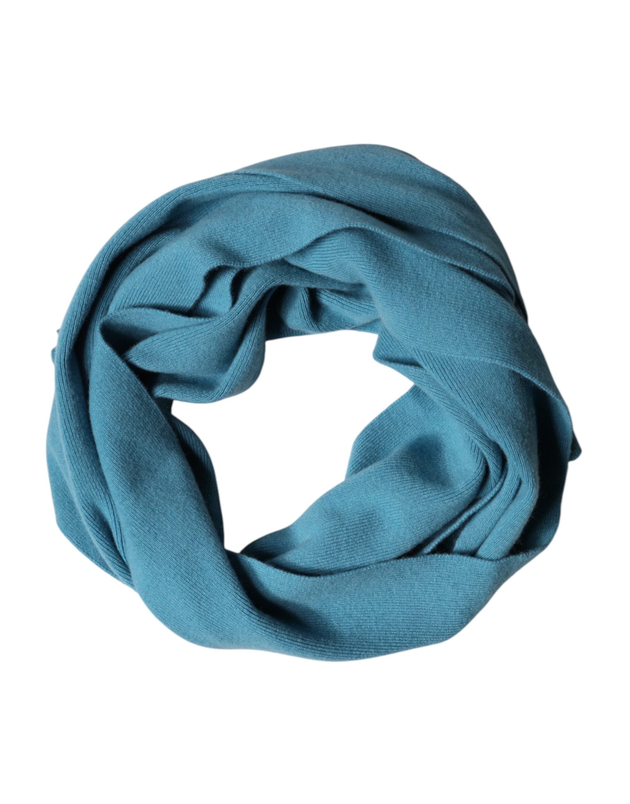 Dolce & Gabbana Blue Cashmere Knitted Neck Scarf-3