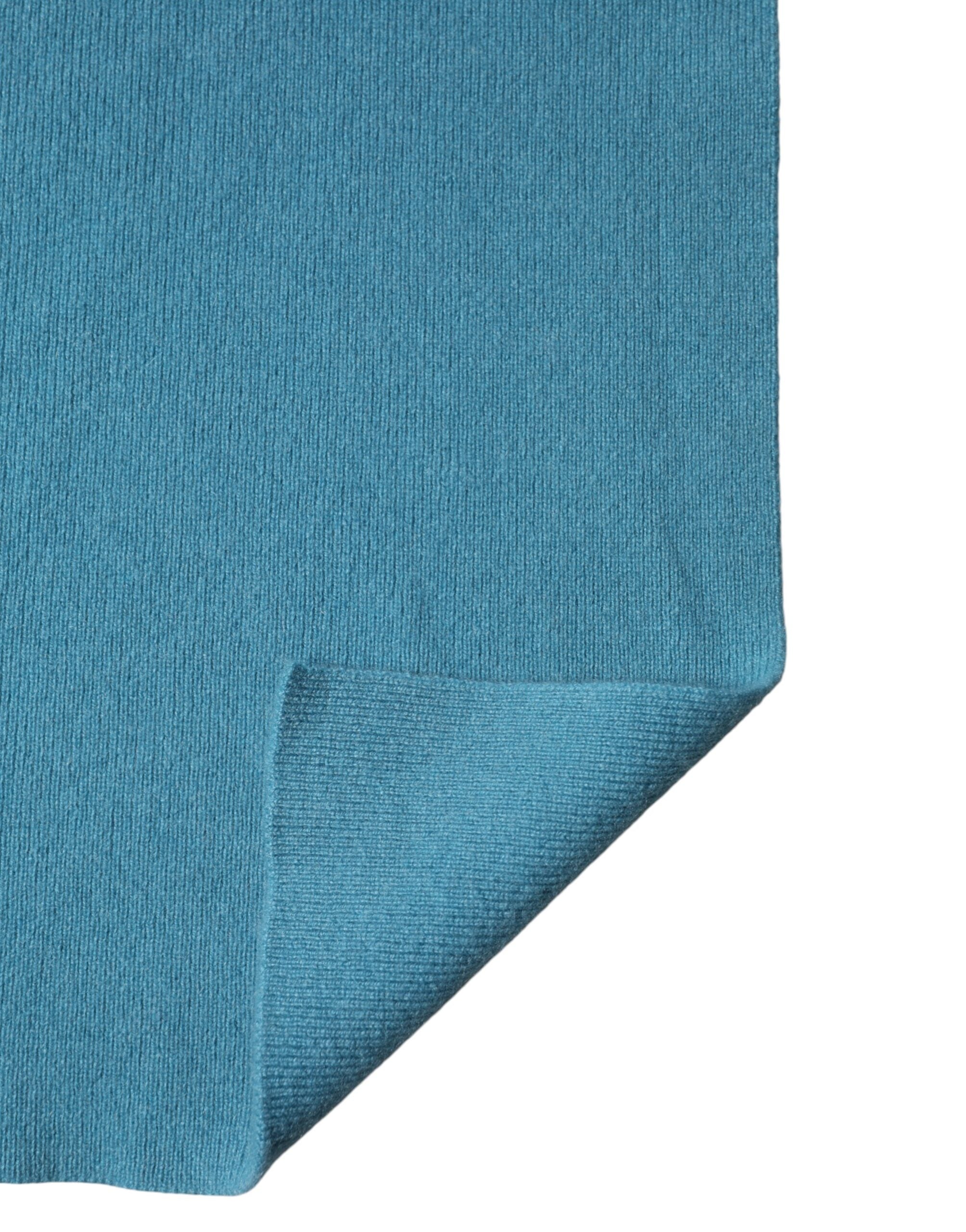 Dolce & Gabbana Blue Cashmere Knitted Neck Scarf-4