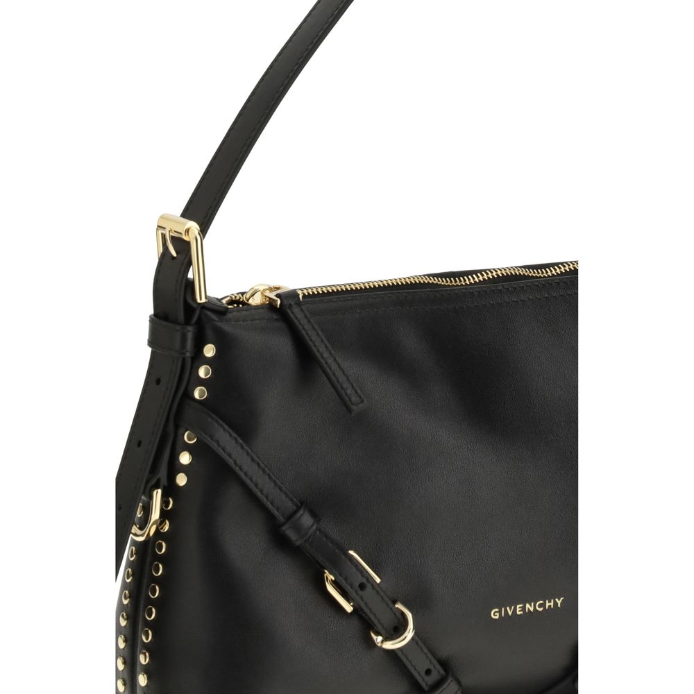Givenchy Schwarze Bos Taurus Kalbsleder Schultertasche-4