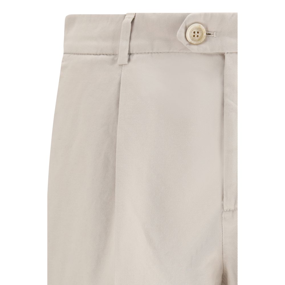 Brunello Cucinelli Beige Cotton Casual Pants-3