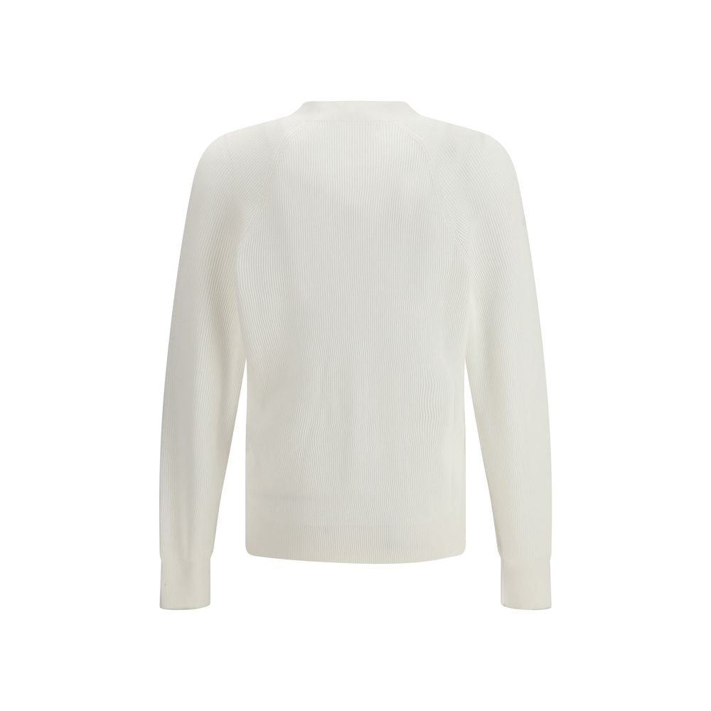 Brunello Cucinelli Weiße Baumwoll-Strickjacke-2