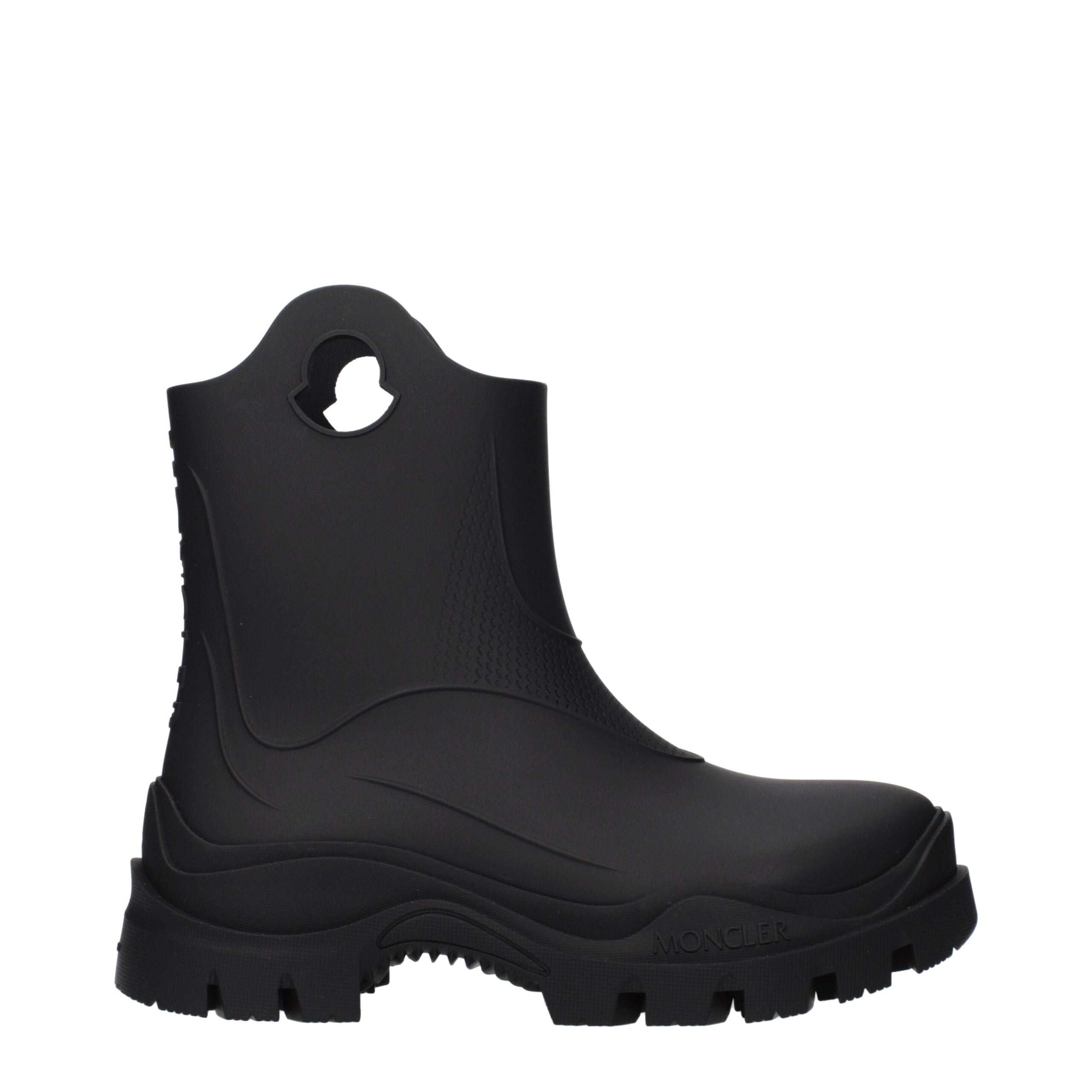 Moncler Schwarze Ankle Boots aus Baumwolle