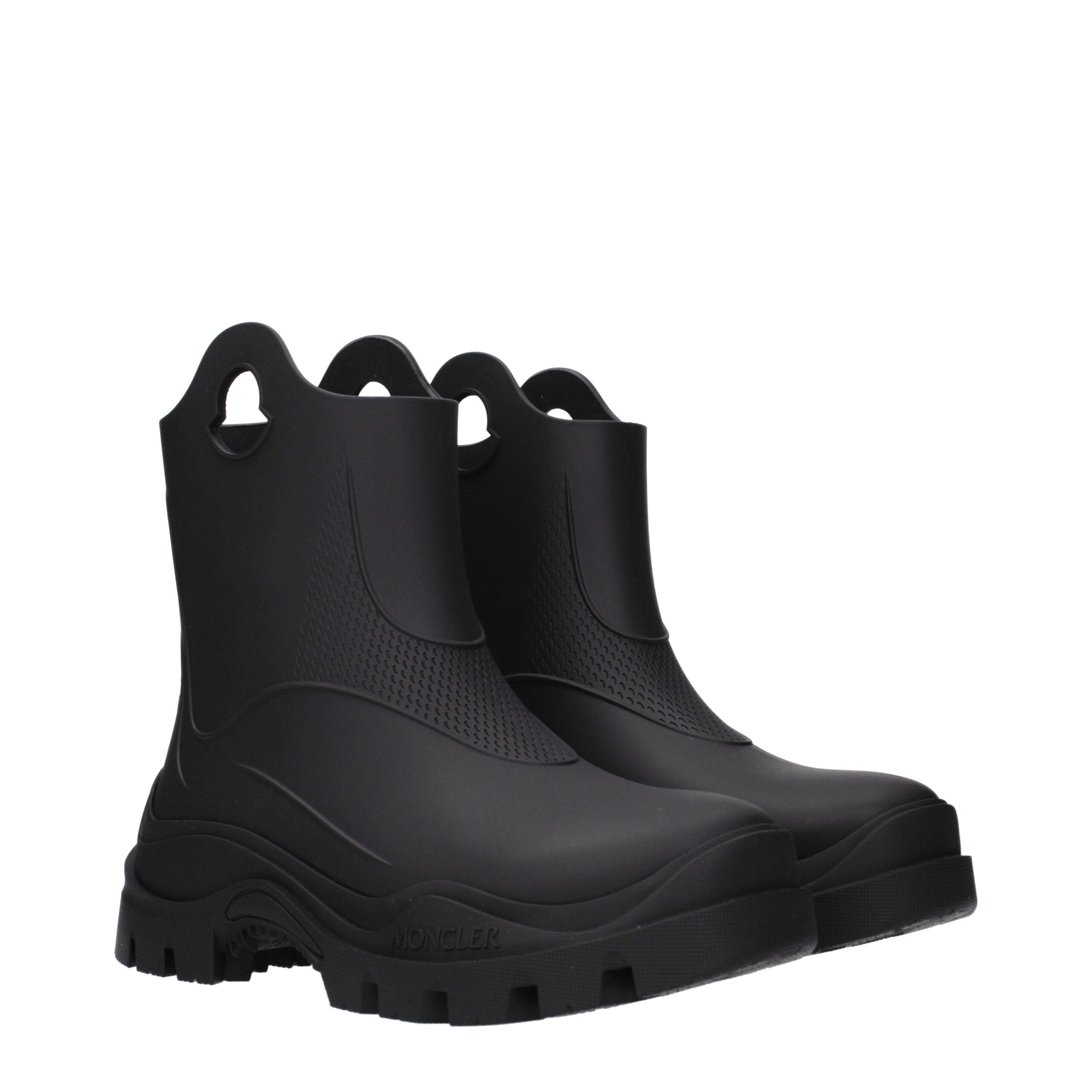 Moncler Schwarze Ankle Boots aus Baumwolle-2