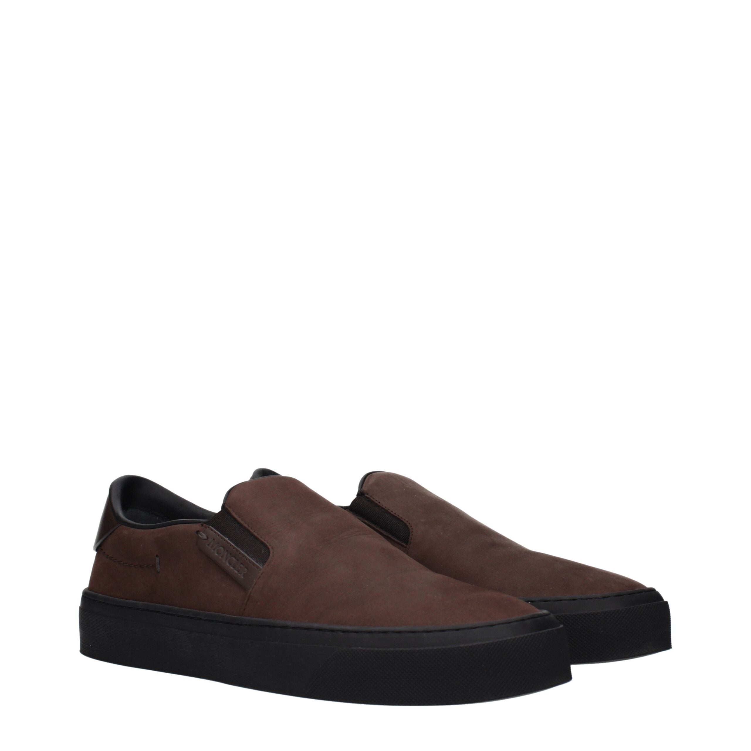 Moncler Braune Loafer aus Leder zum Hineinschlüpfen-2