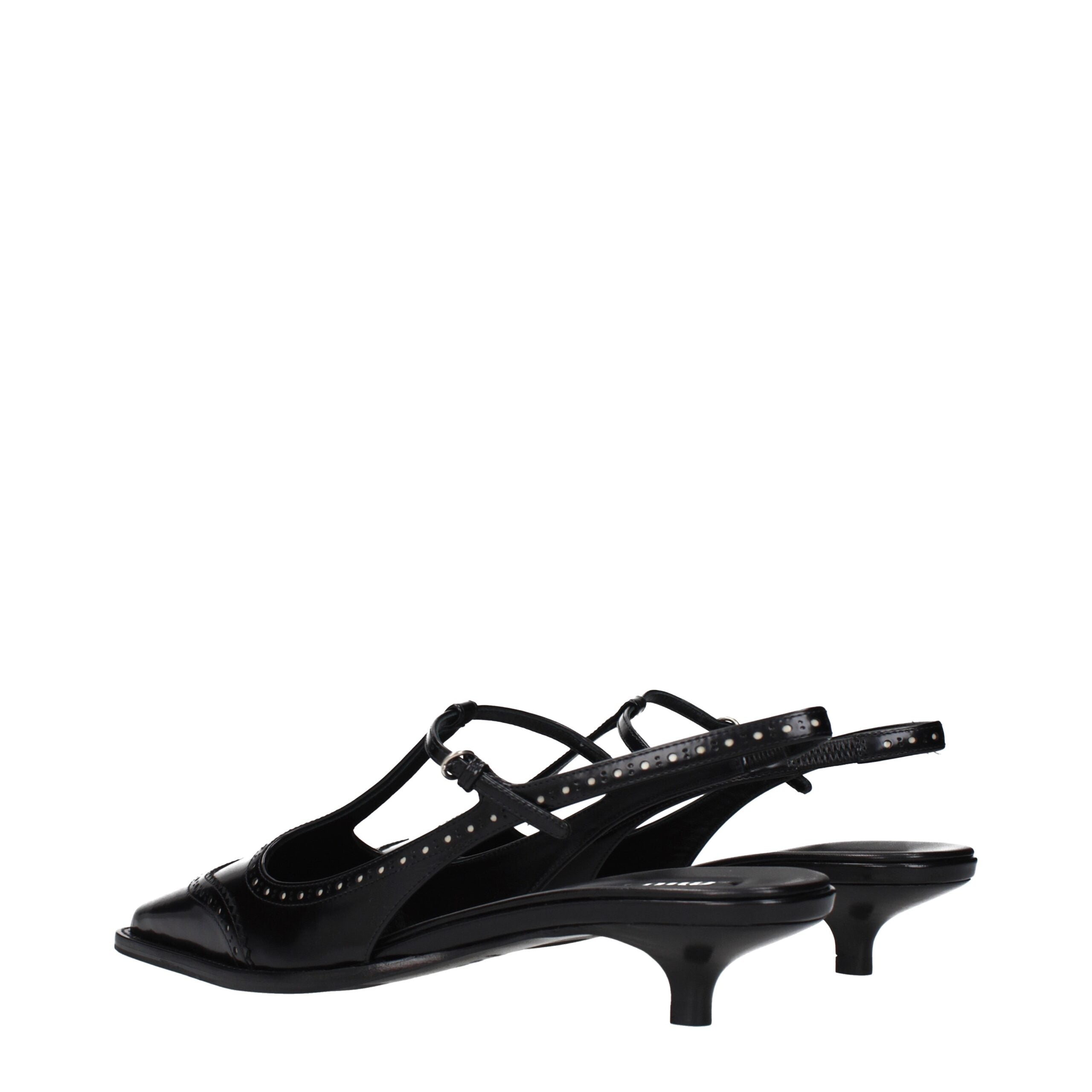Miu Miu Schwarze Leder Pumps mit mittlerem Absatz-4