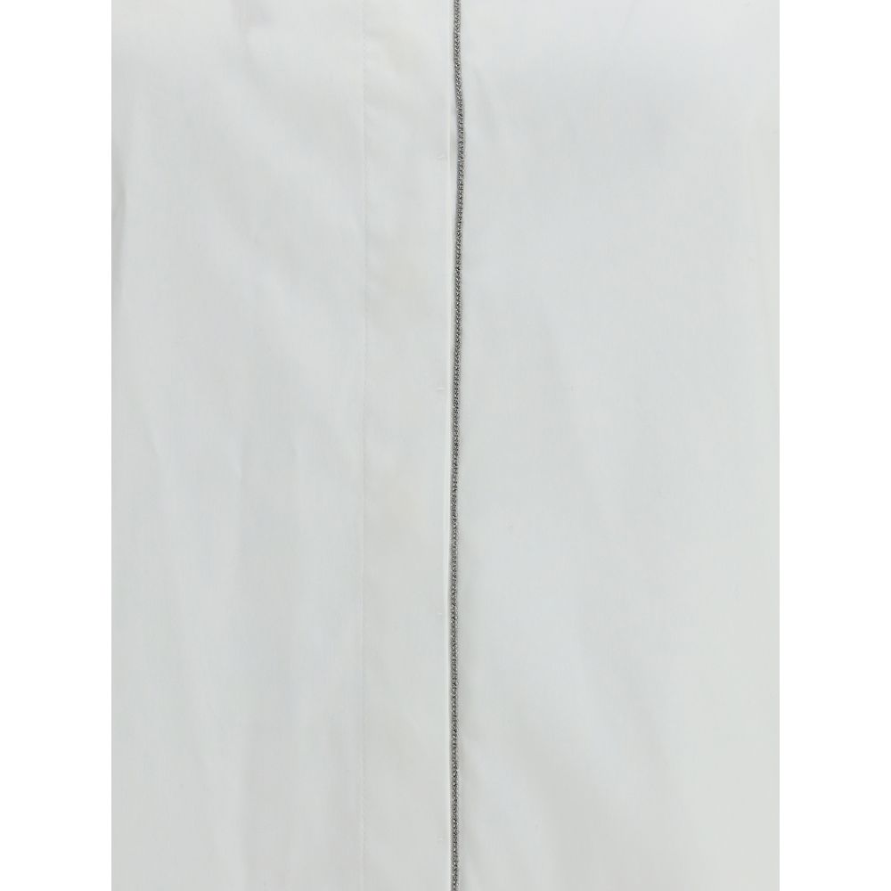 Brunello Cucinelli Weißes Baumwollhemd-3