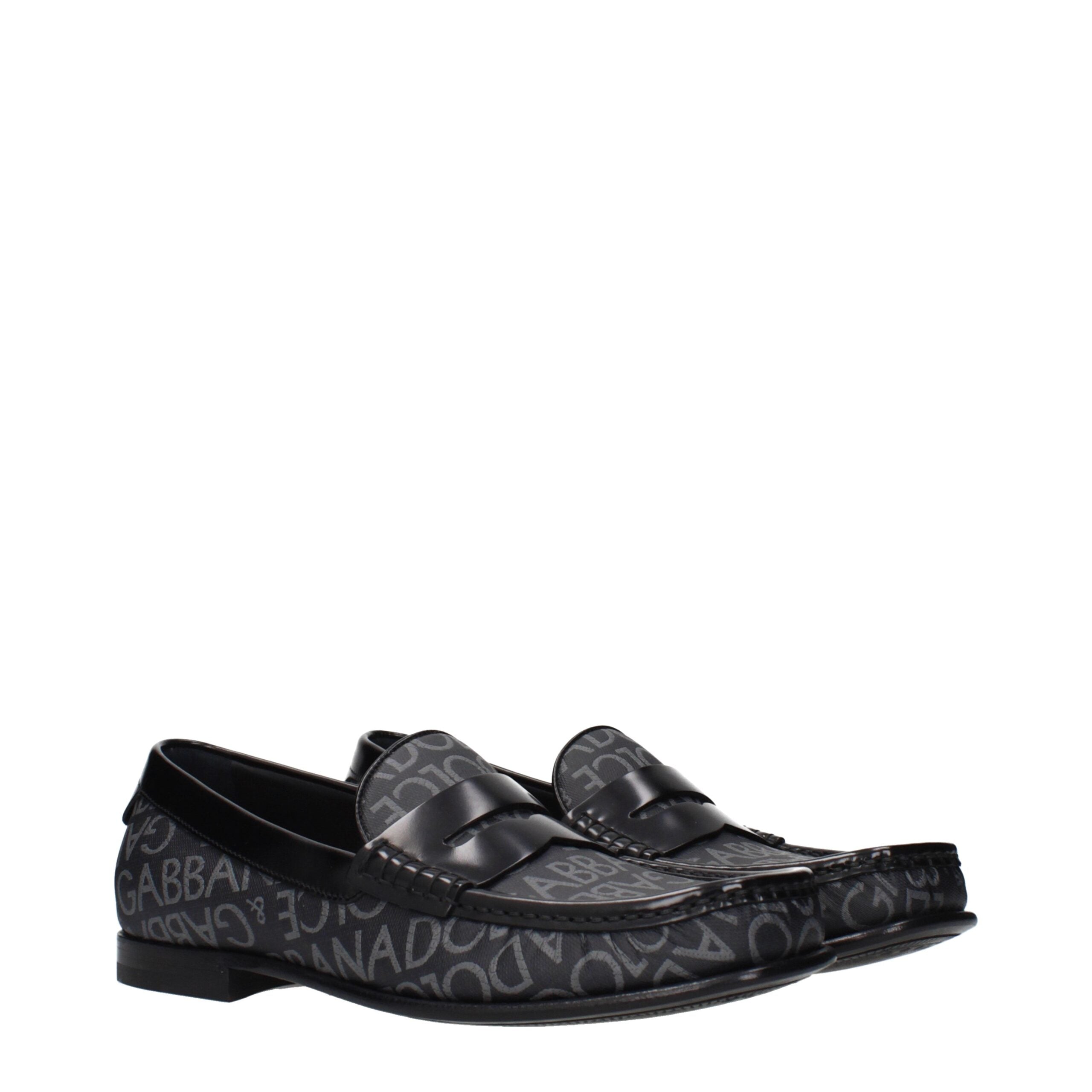 Dolce & Gabbana Schwarze Loafer aus Stoff zum Hineinschlüpfen-2