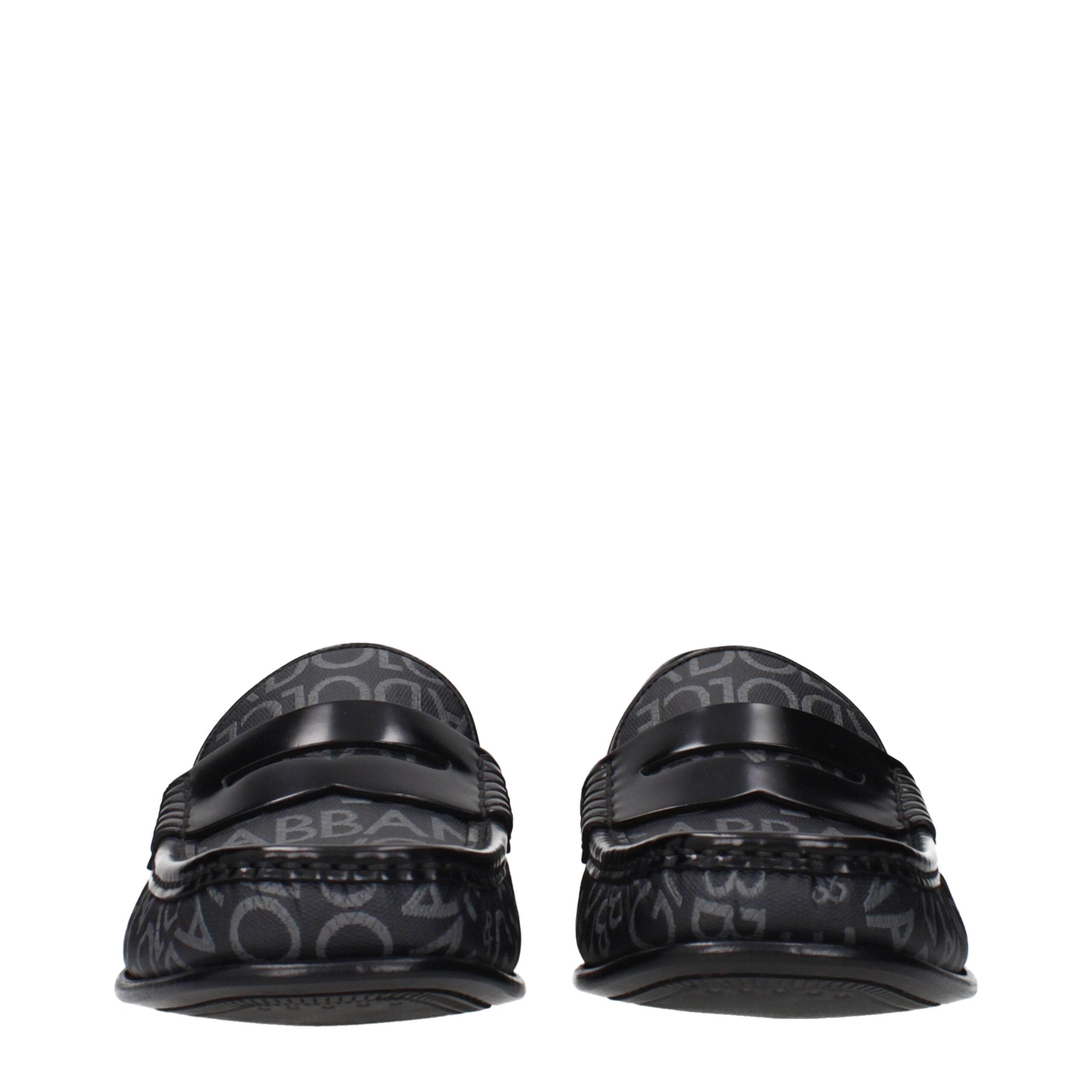 Dolce & Gabbana Schwarze Loafer aus Stoff zum Hineinschlüpfen-3