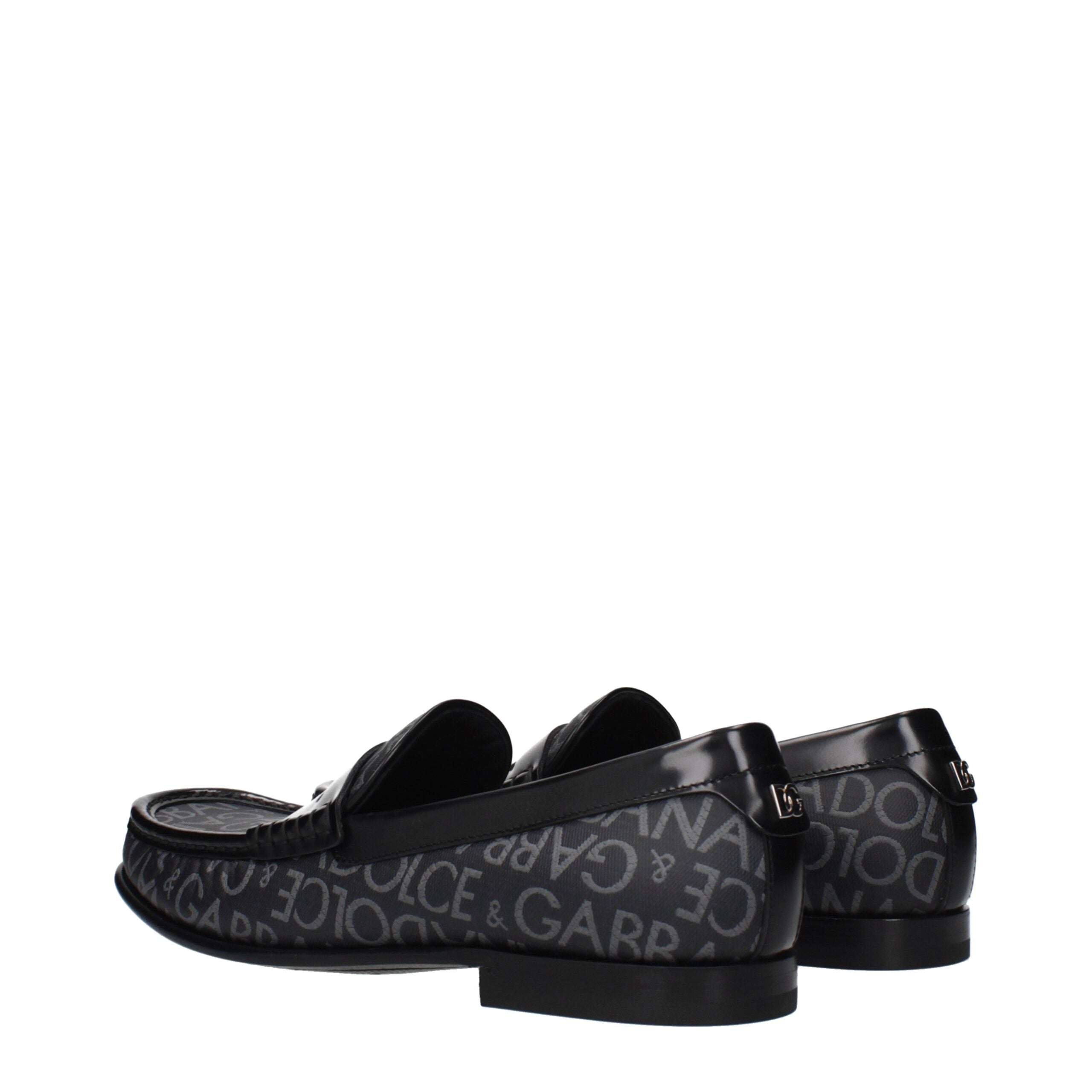 Dolce & Gabbana Schwarze Loafer aus Stoff zum Hineinschlüpfen-4