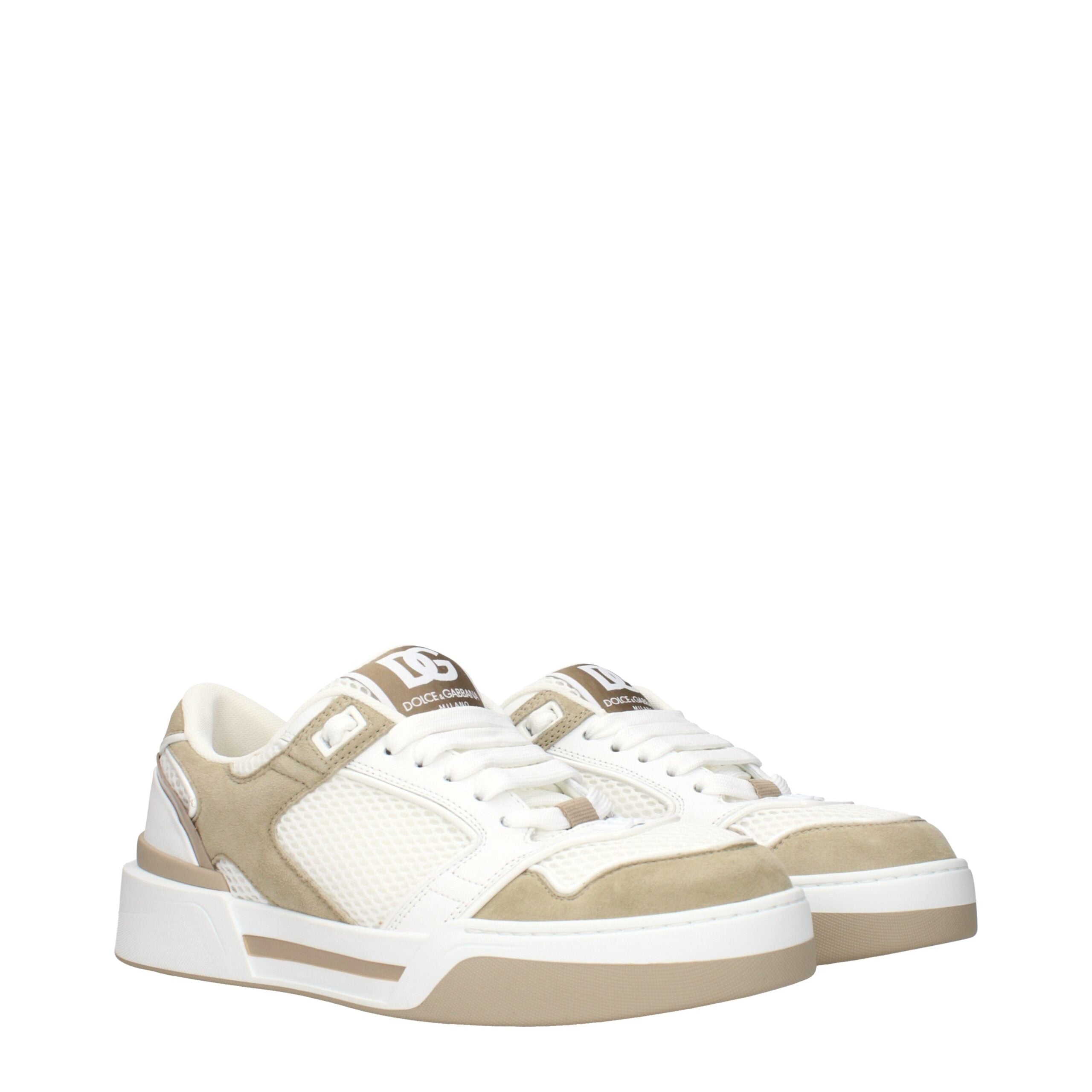 Dolce & Gabbana Weiße Stoff-Sneaker mit niedrigem Schaft-2
