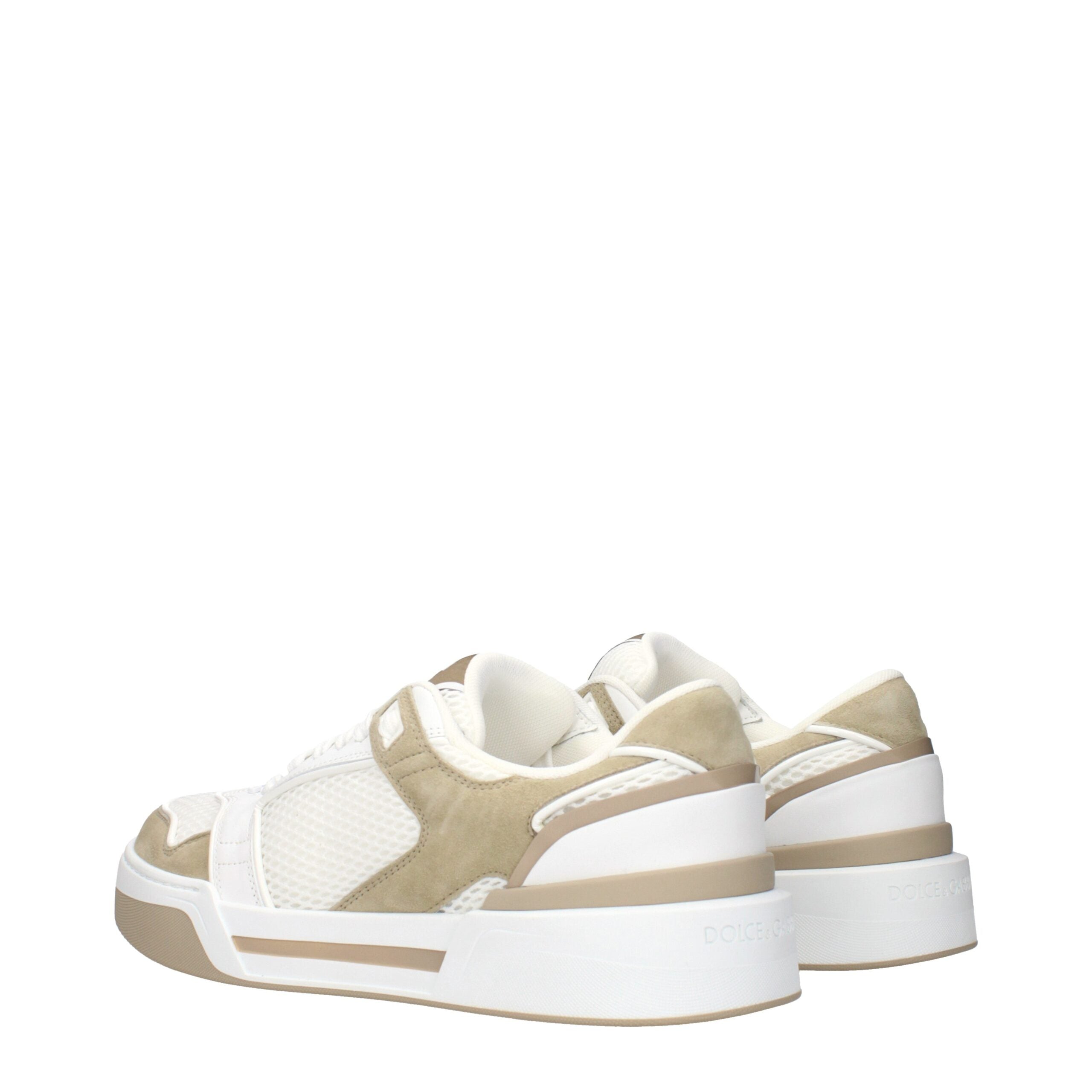 Dolce & Gabbana Weiße Stoff-Sneaker mit niedrigem Schaft-4