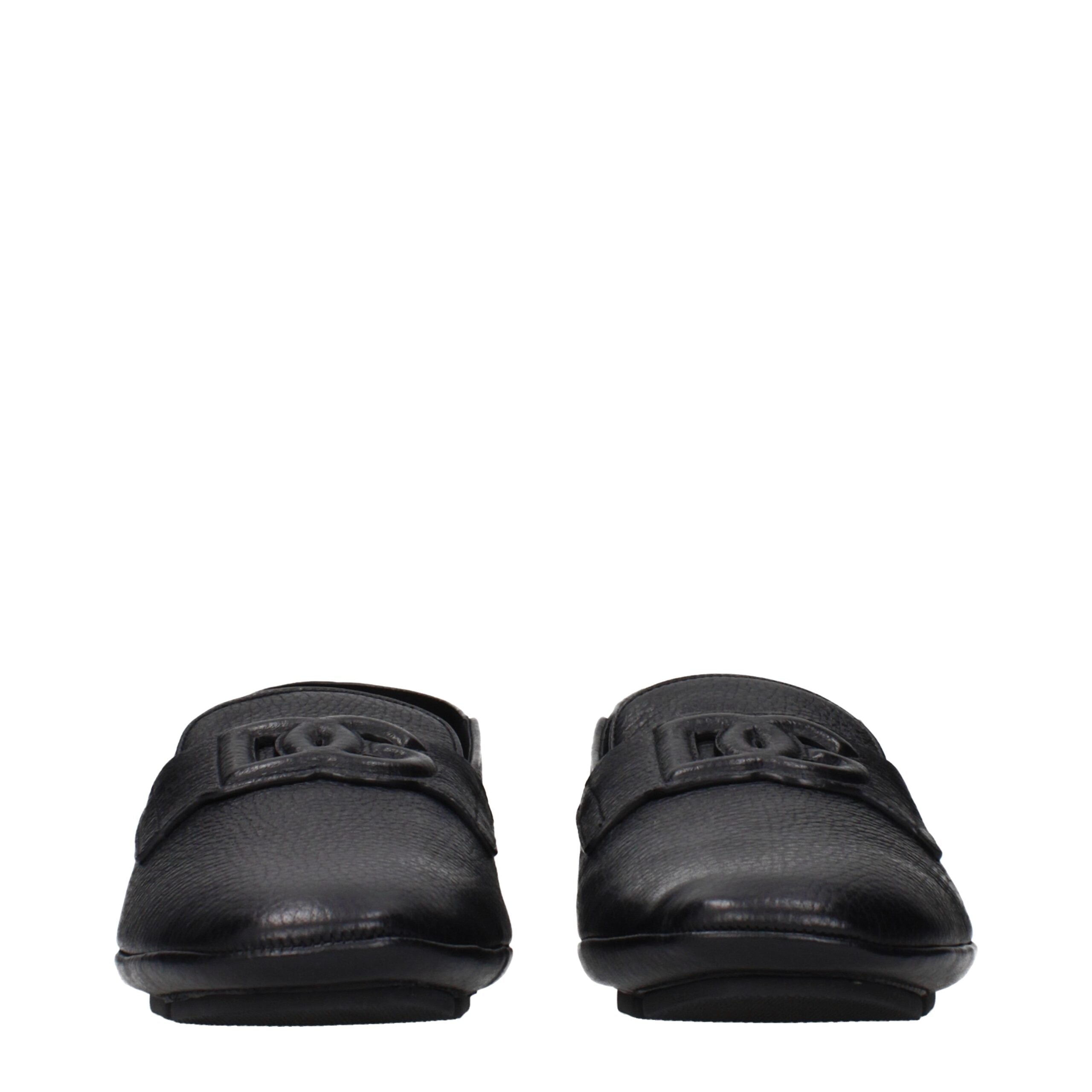 Dolce & Gabbana Schwarze Leder Loafer zum Hineinschlüpfen-3