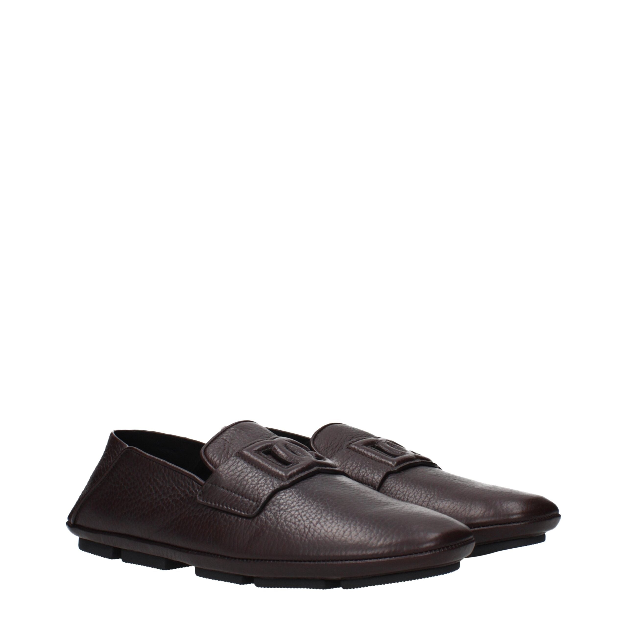 Dolce & Gabbana Braune Loafer aus Leder zum Hineinschlüpfen-2