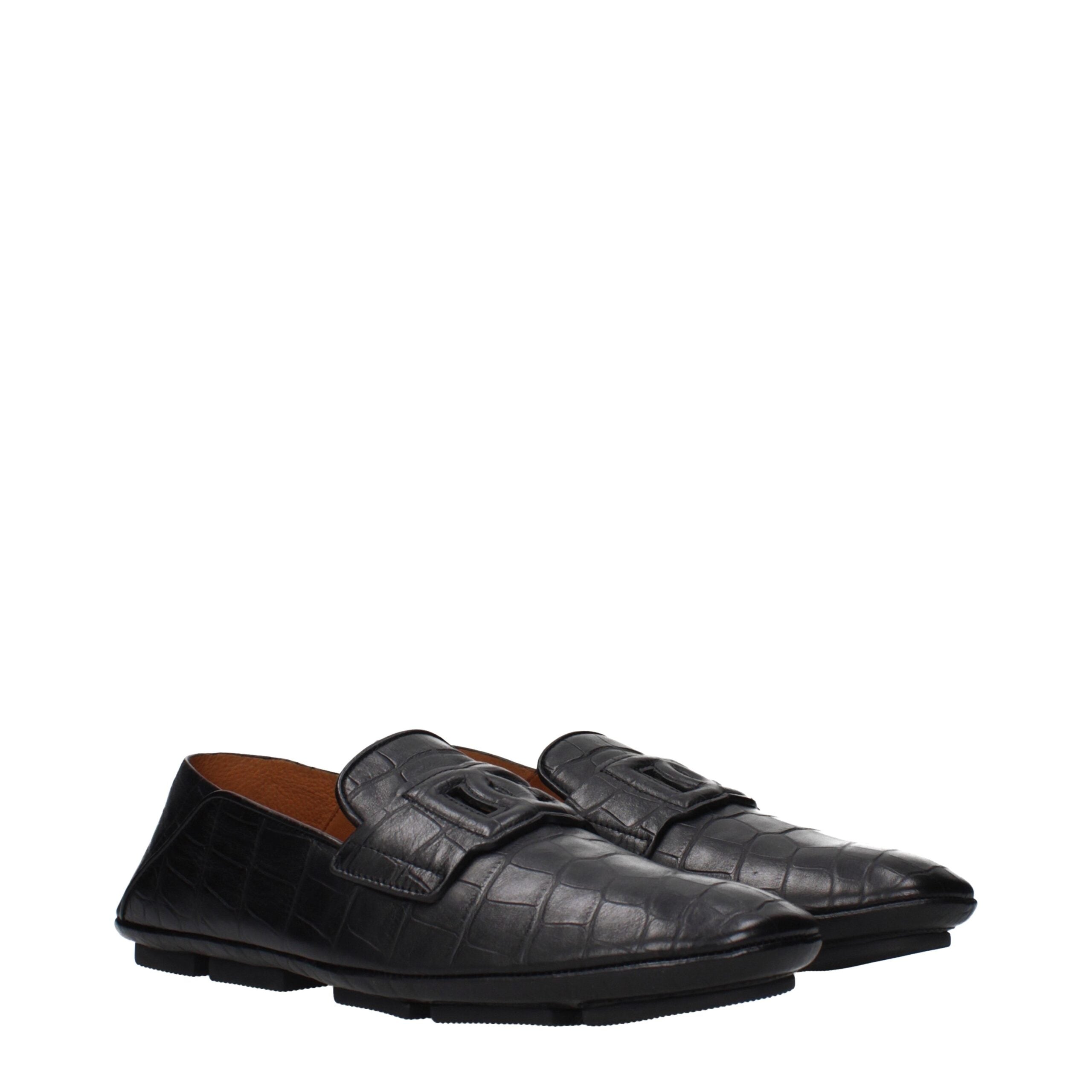 Dolce & Gabbana Schwarze Leder Loafer zum Hineinschlüpfen-2