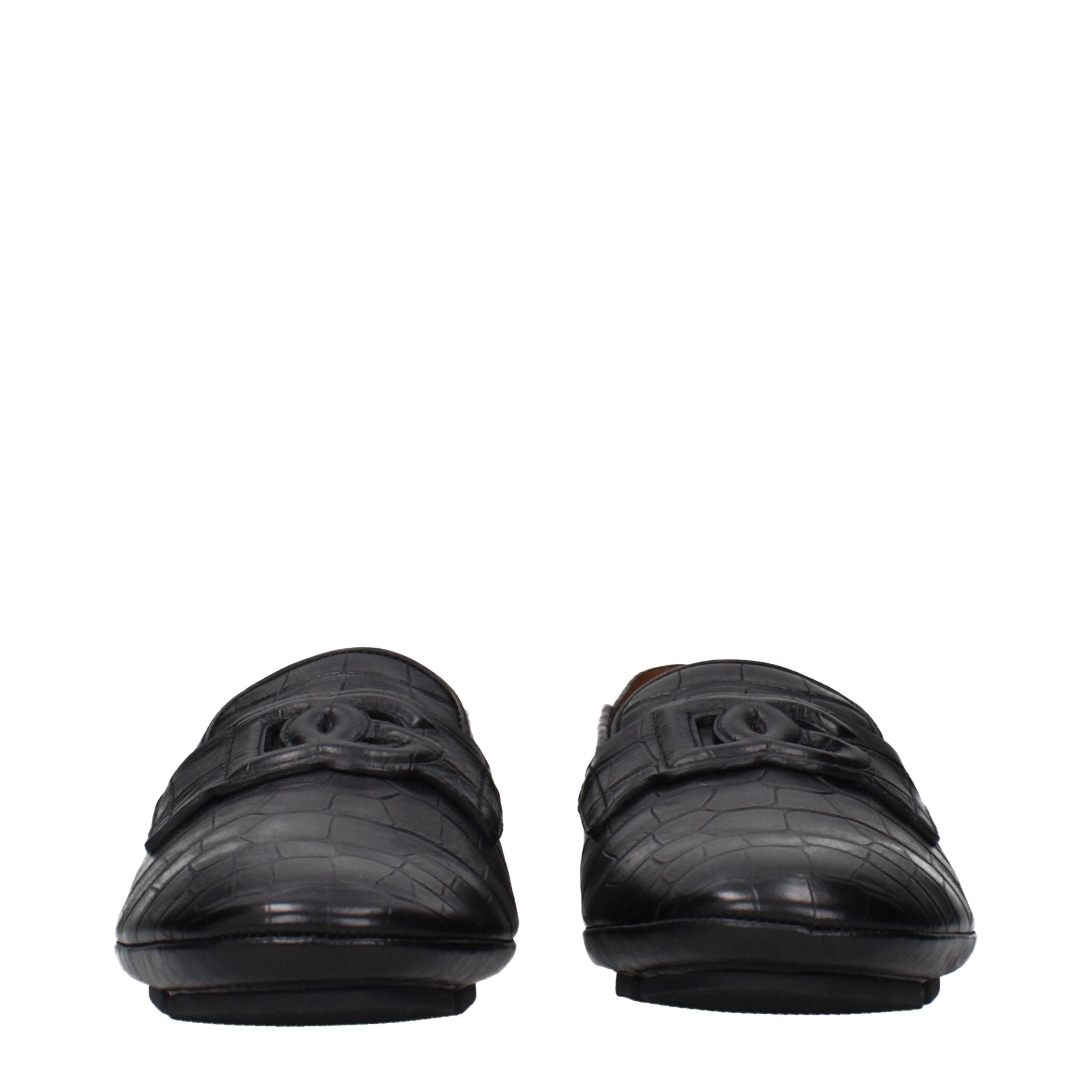 Dolce & Gabbana Schwarze Leder Loafer zum Hineinschlüpfen-3