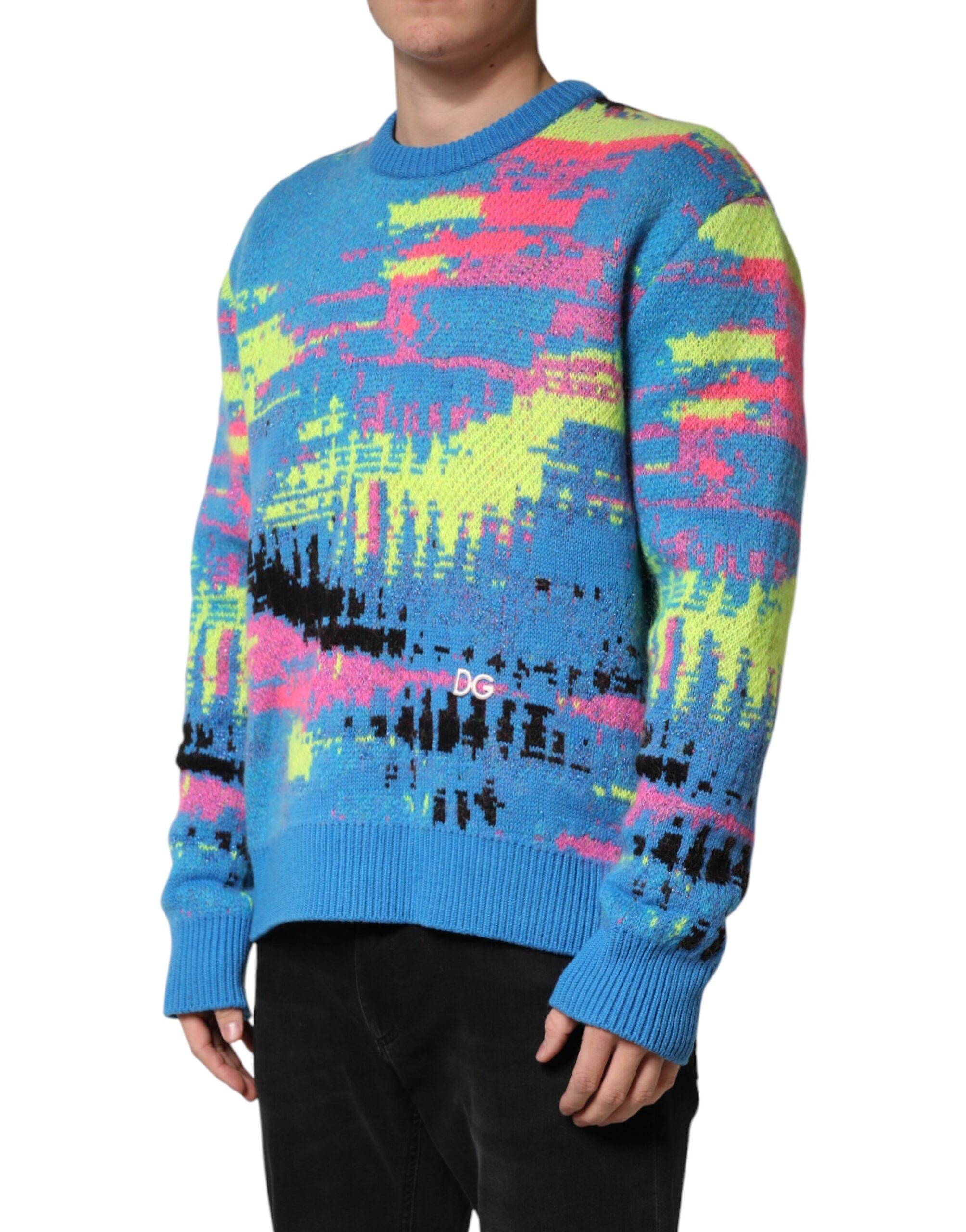 Dolce & Gabbana Mehrfarbiger Herren Pullover mit Rundhalsausschnitt-3