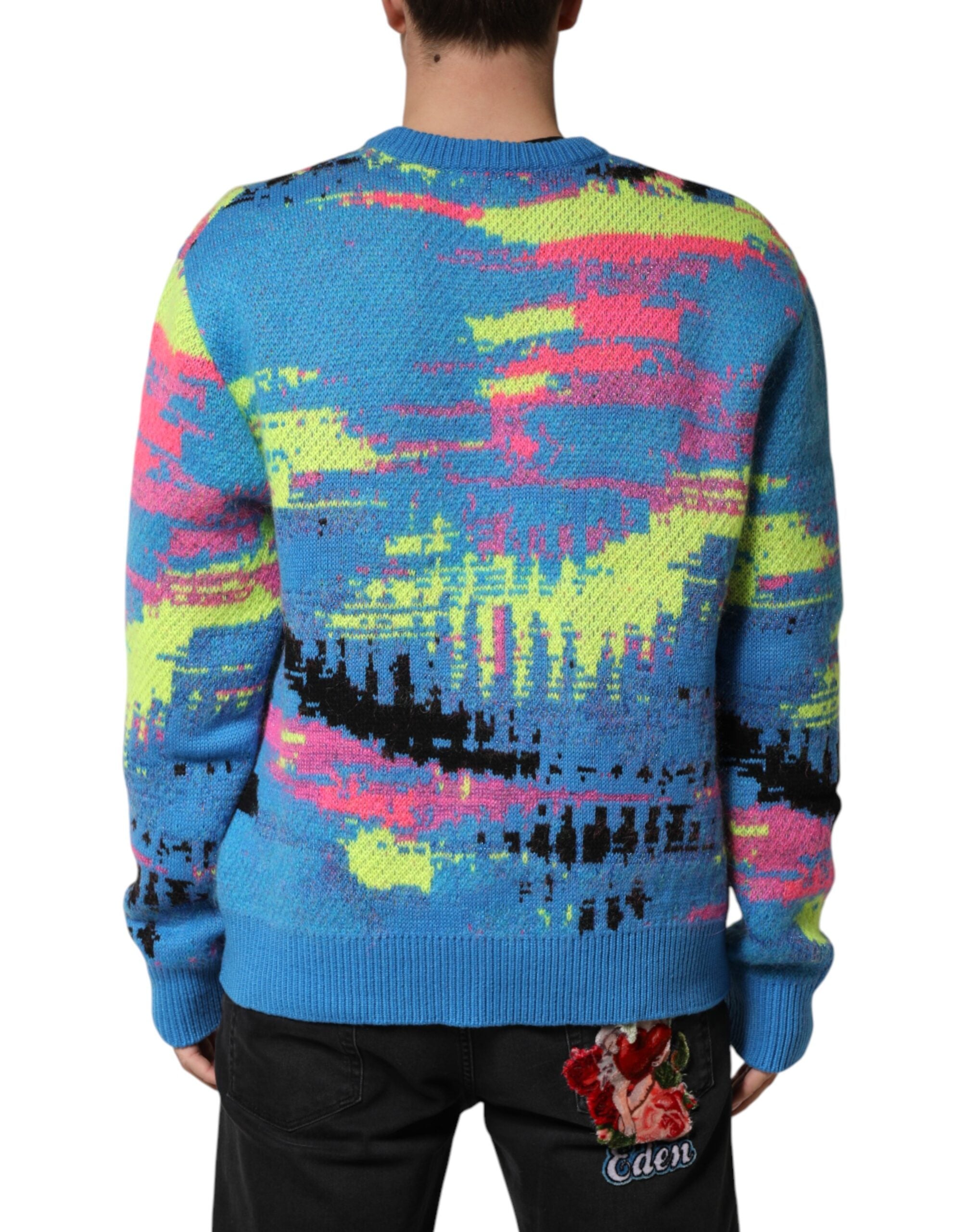 Dolce & Gabbana Mehrfarbiger Herren Pullover mit Rundhalsausschnitt-4