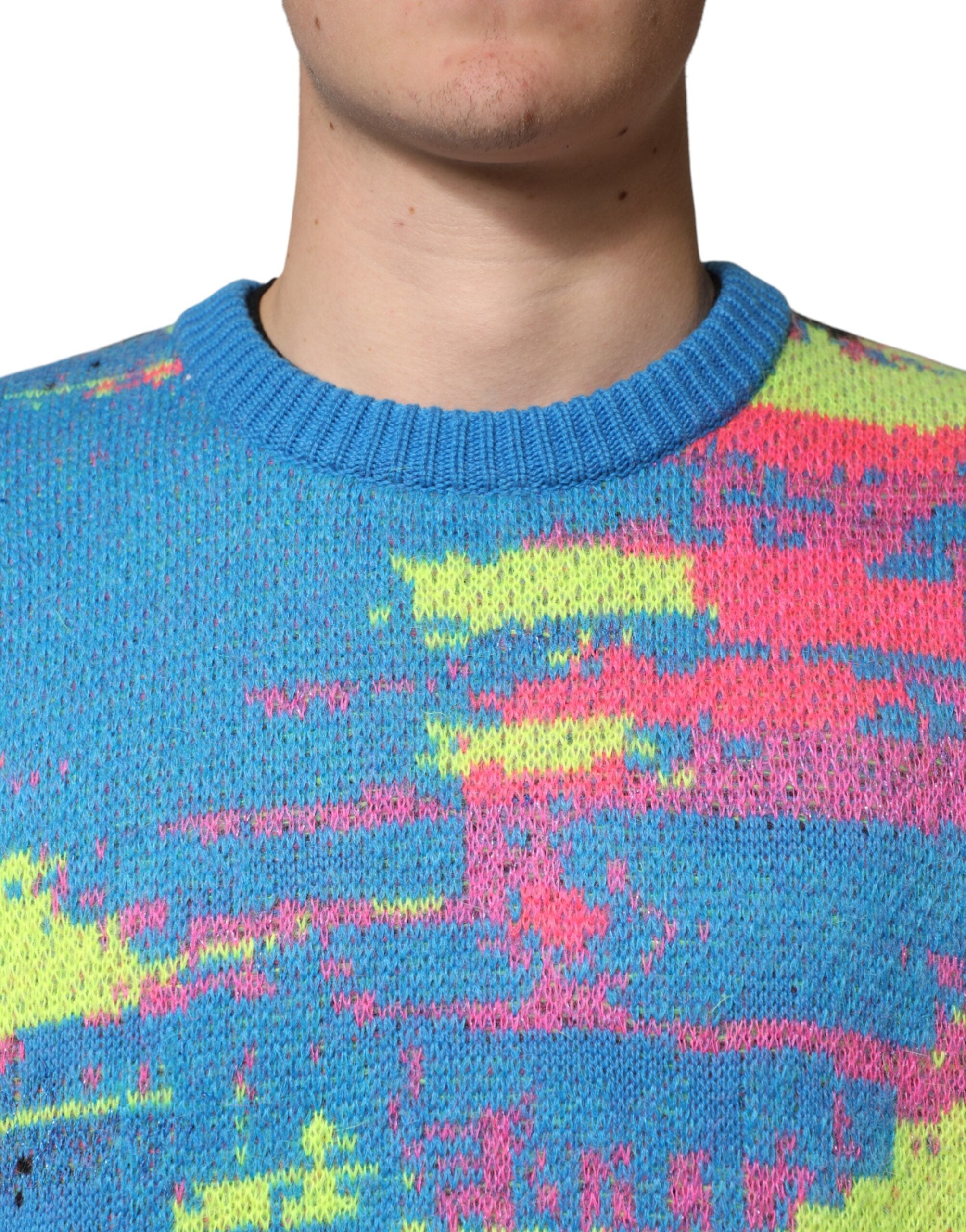 Dolce & Gabbana Mehrfarbiger Herren Pullover mit Rundhalsausschnitt-5