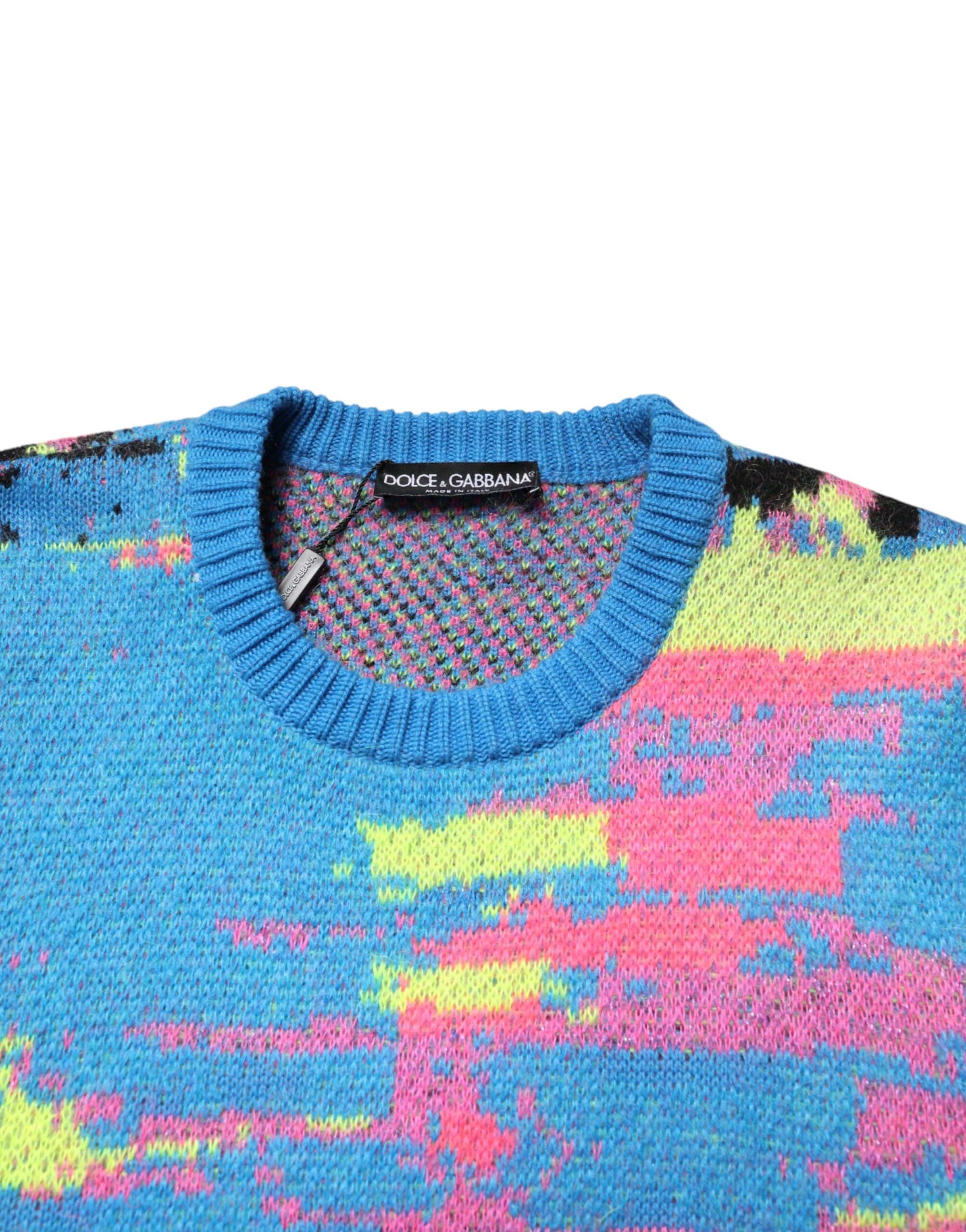 Dolce & Gabbana Mehrfarbiger Herren Pullover mit Rundhalsausschnitt-7