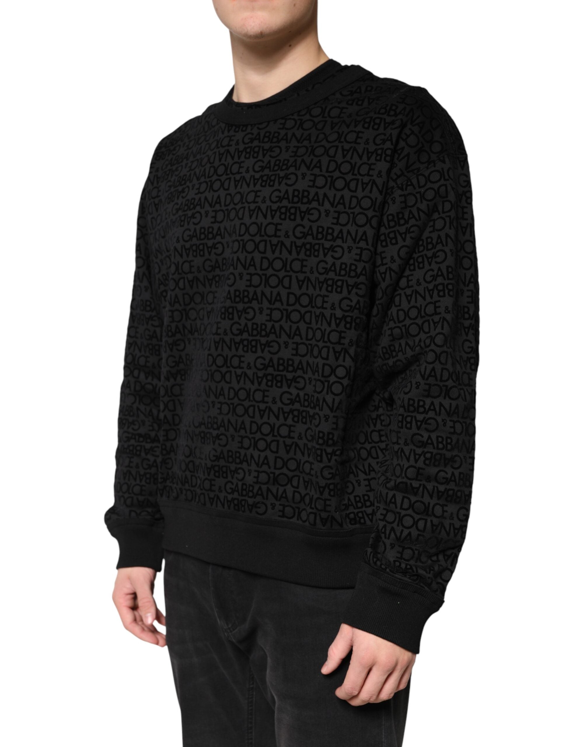 Dolce & Gabbana Black Monogram Crew Neck Sweatshirt-3