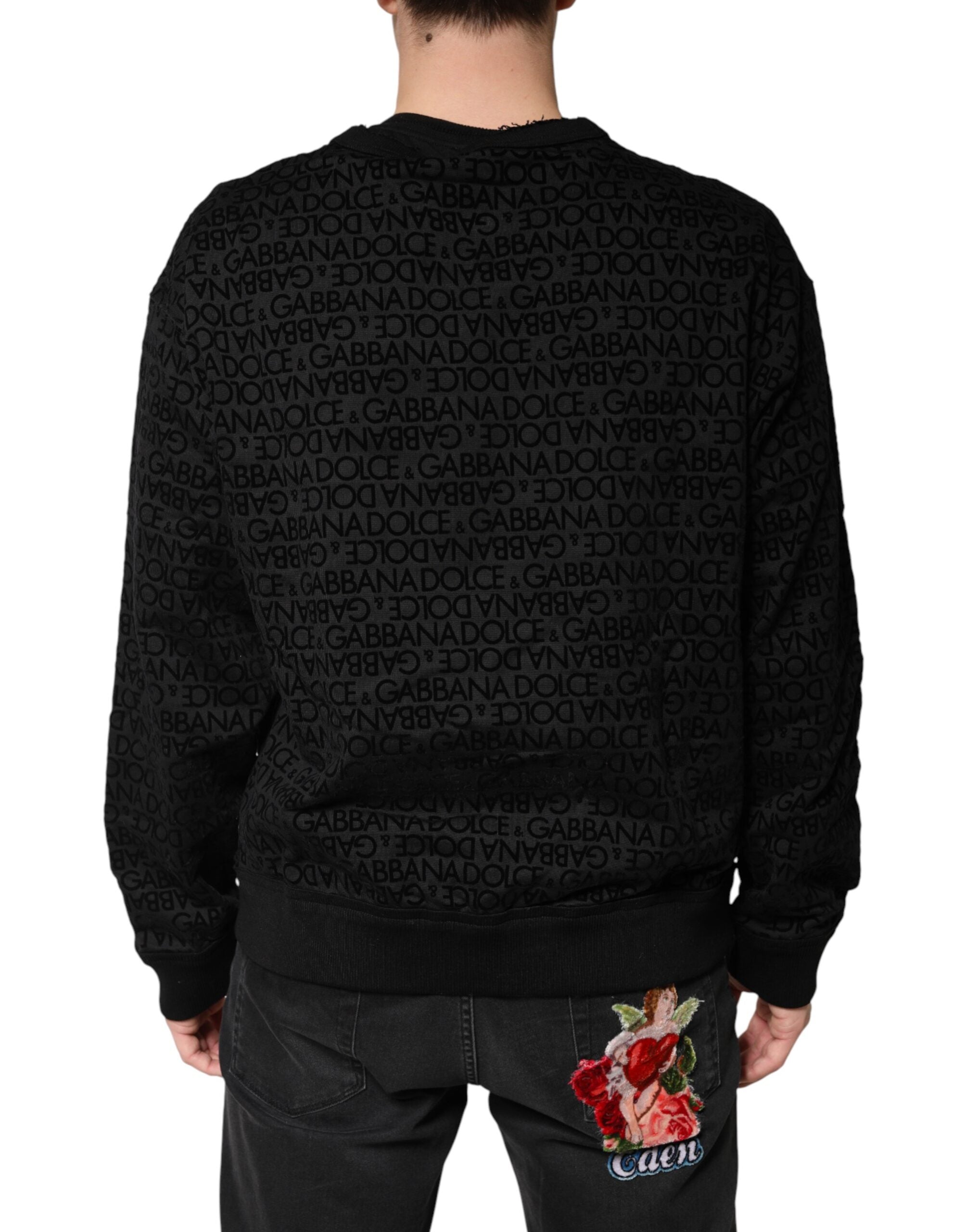Dolce & Gabbana Black Monogram Crew Neck Sweatshirt-4