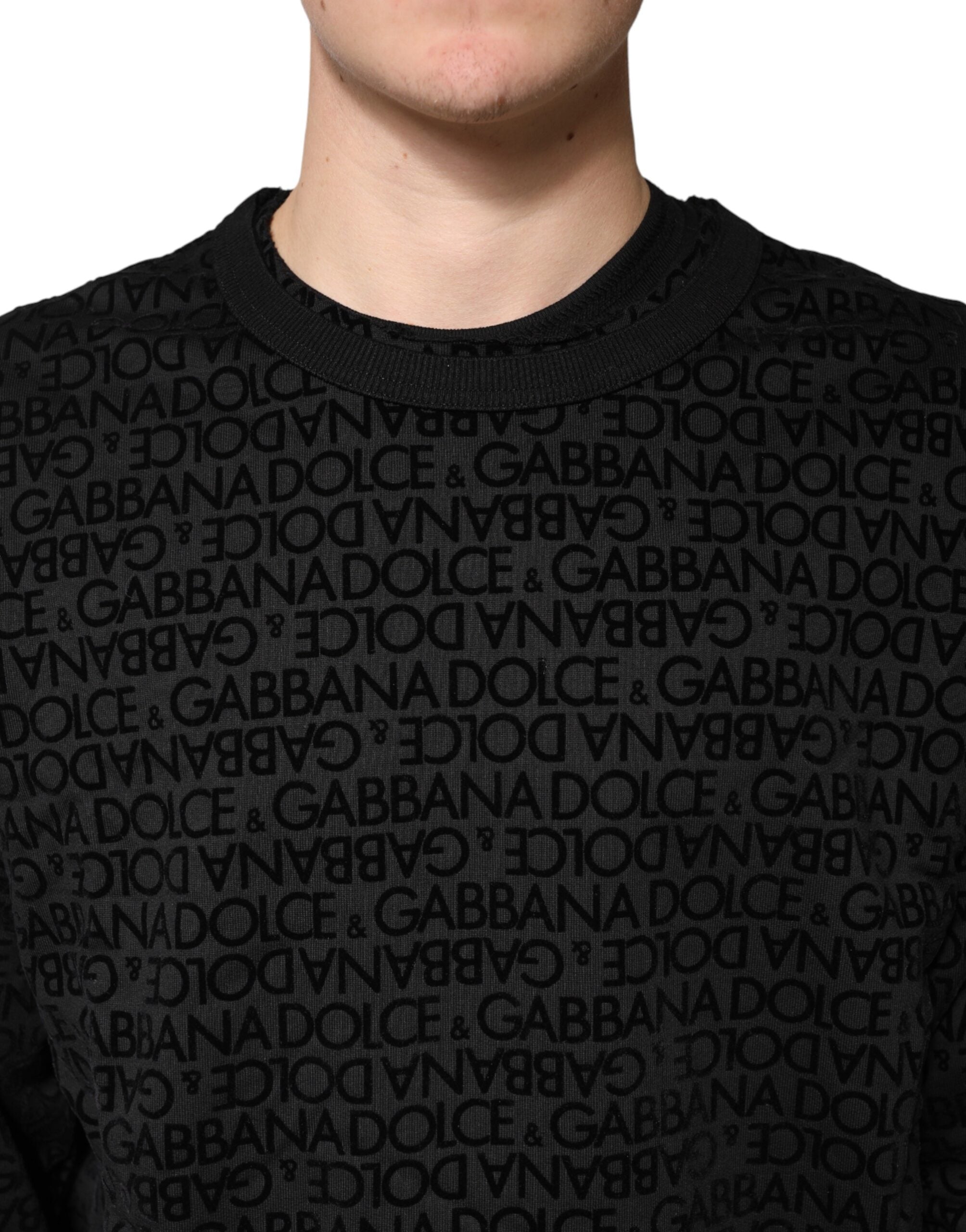 Dolce & Gabbana Black Monogram Crew Neck Sweatshirt-5