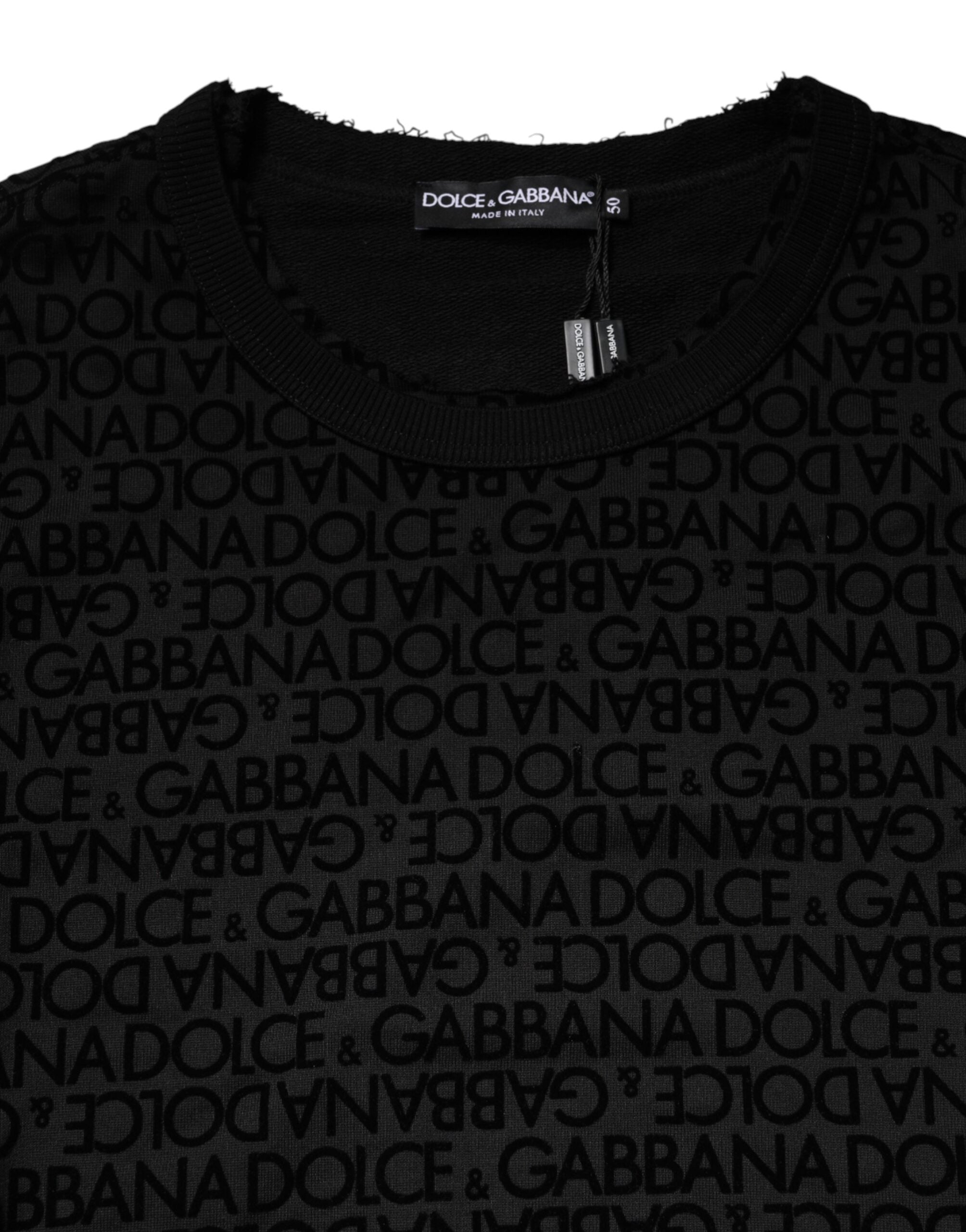 Dolce & Gabbana Black Monogram Crew Neck Sweatshirt-7