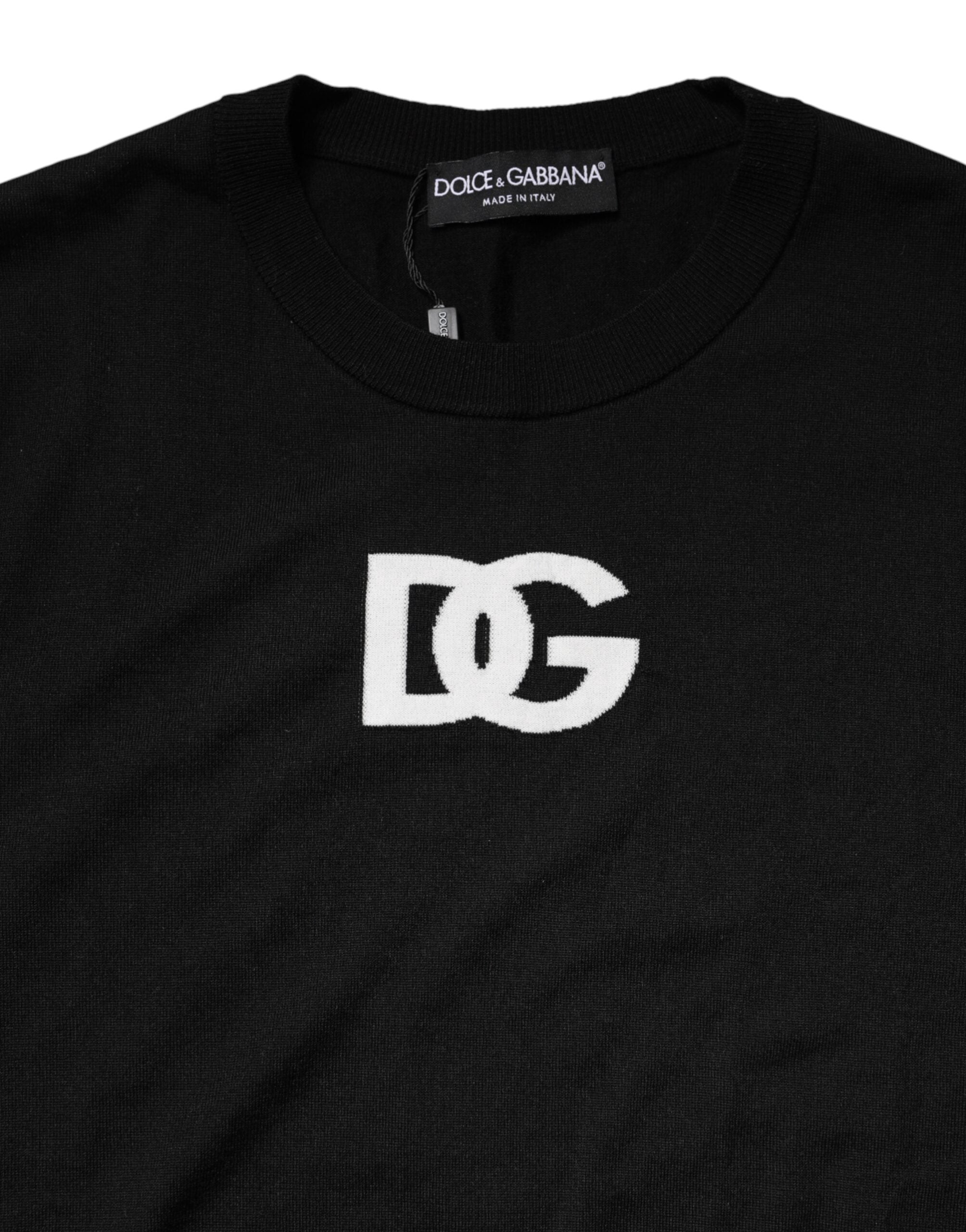 Dolce & Gabbana Men's Black Wool Crew-Neck Sweater-7
