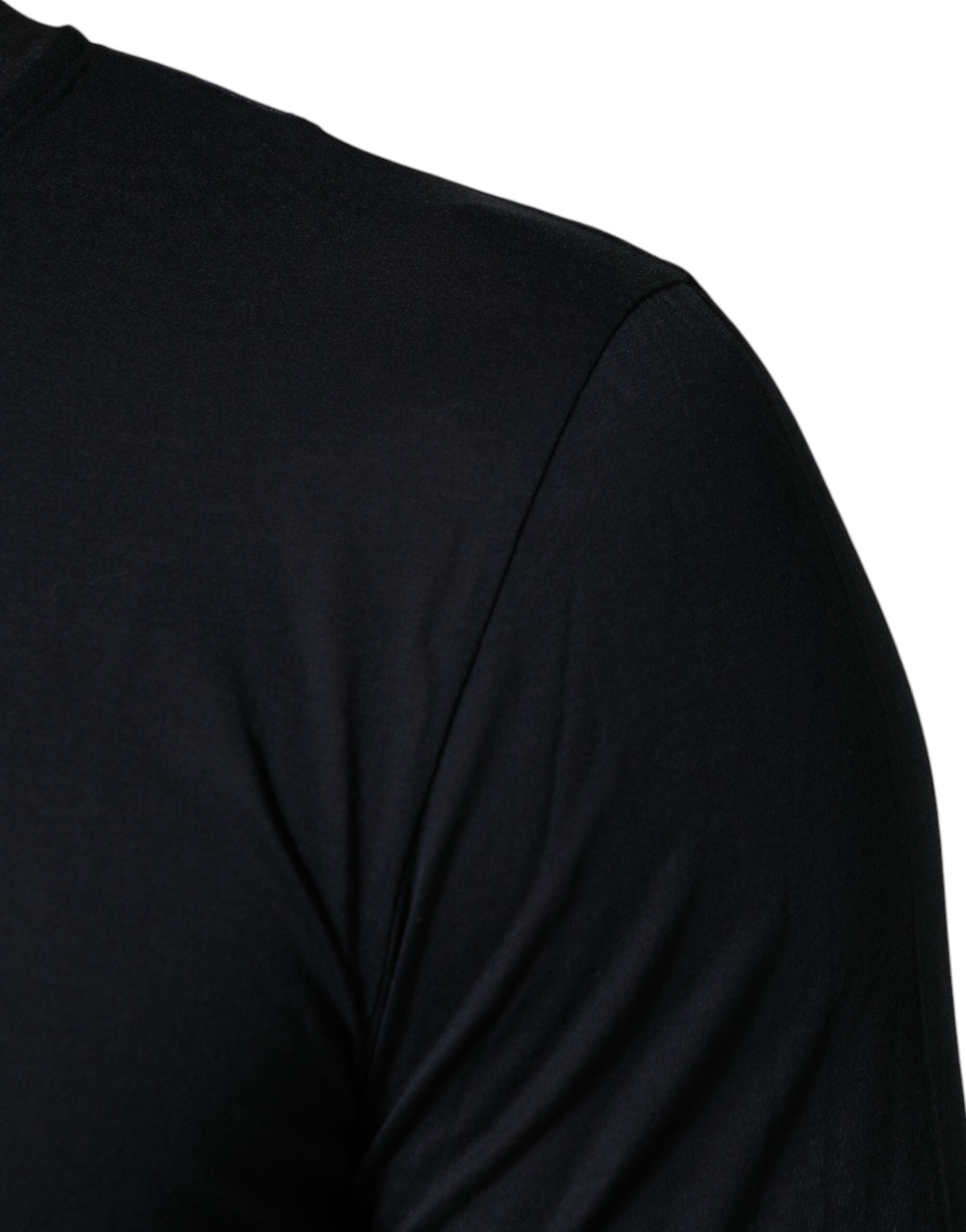 Dolce & Gabbana Dunkelblaues Baumwoll-Henley-Langarmshirt-6