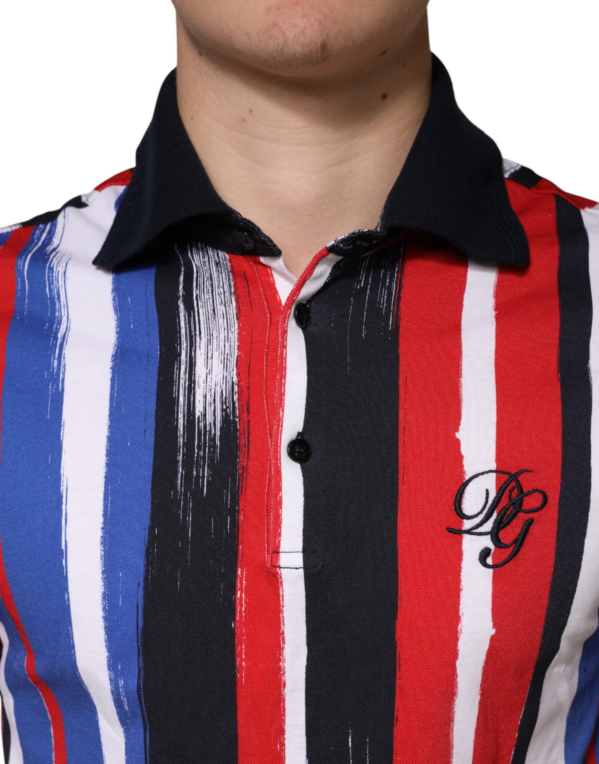 Dolce & Gabbana Men's Multicolor Striped Cotton Polo Shirt-5