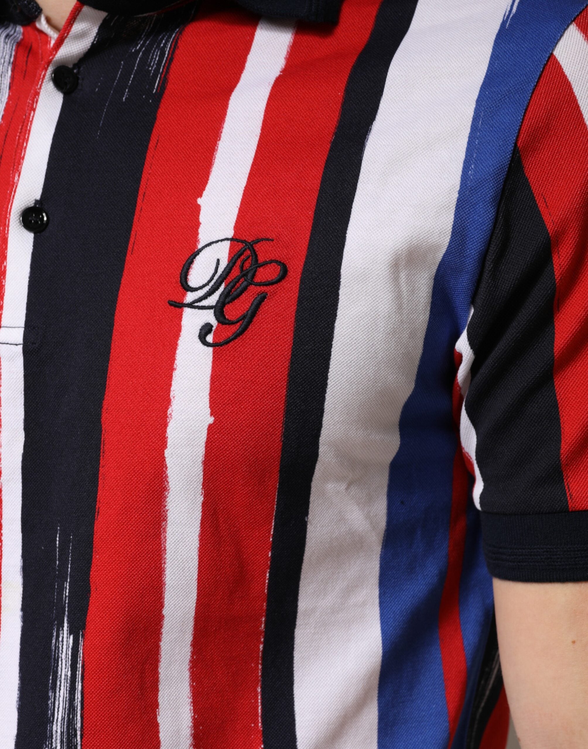 Dolce & Gabbana Men's Multicolor Striped Cotton Polo Shirt-6