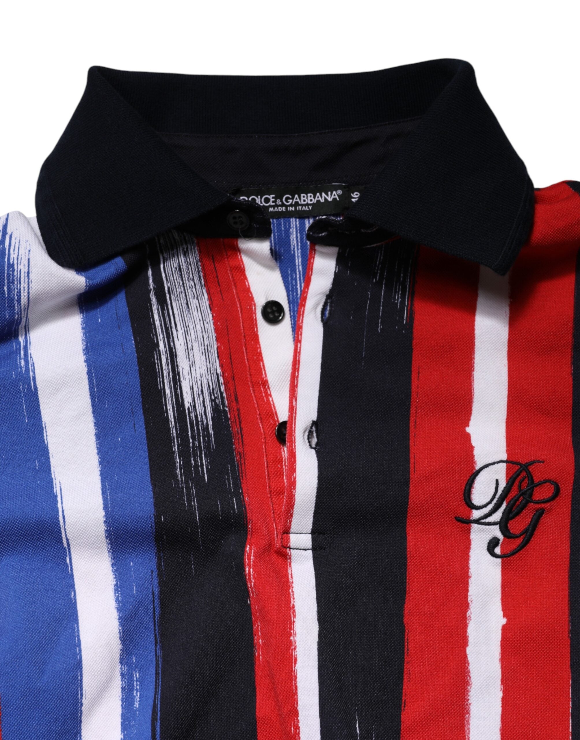 Dolce & Gabbana Men's Multicolor Striped Cotton Polo Shirt-7