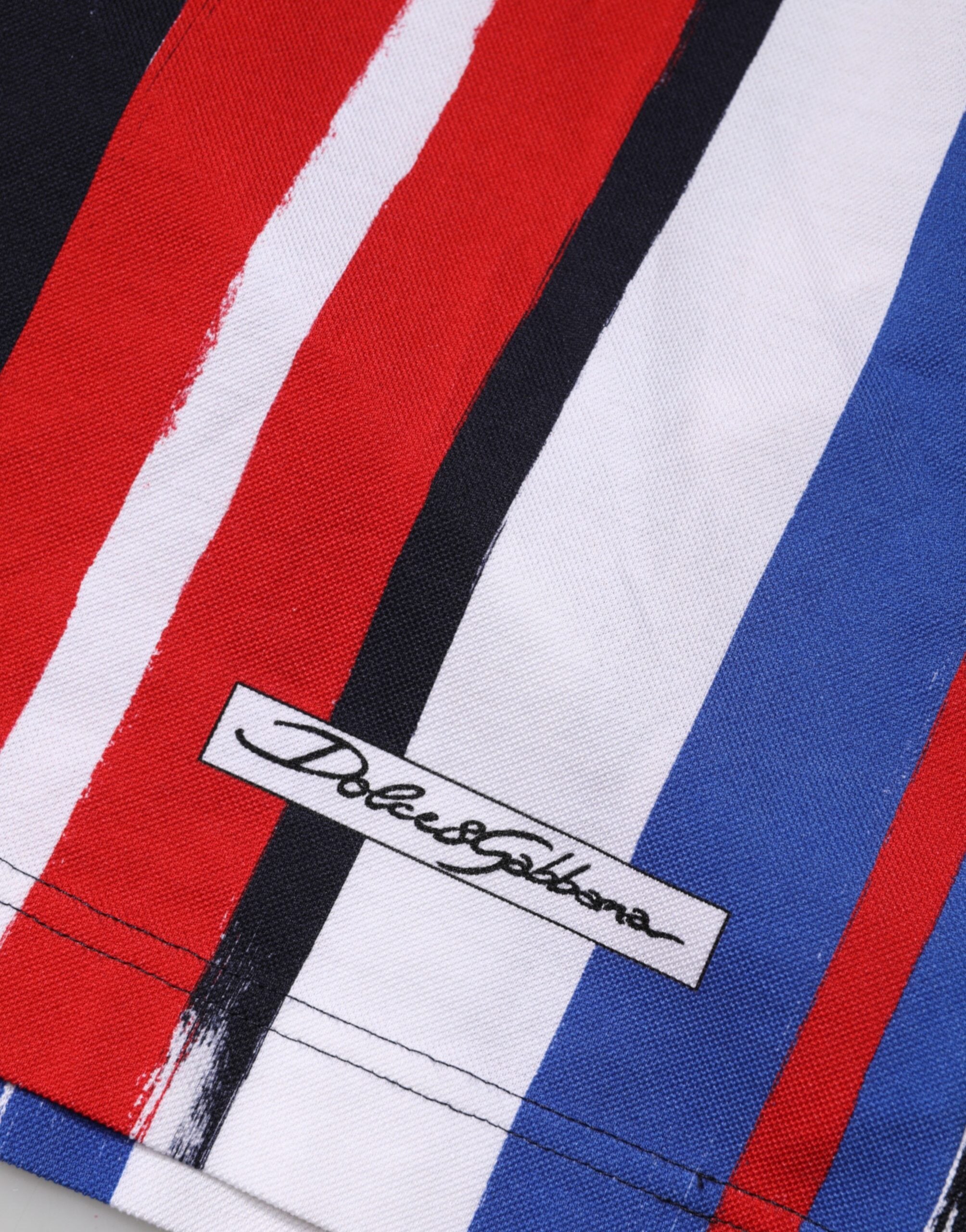 Dolce & Gabbana Men's Multicolor Striped Cotton Polo Shirt-8