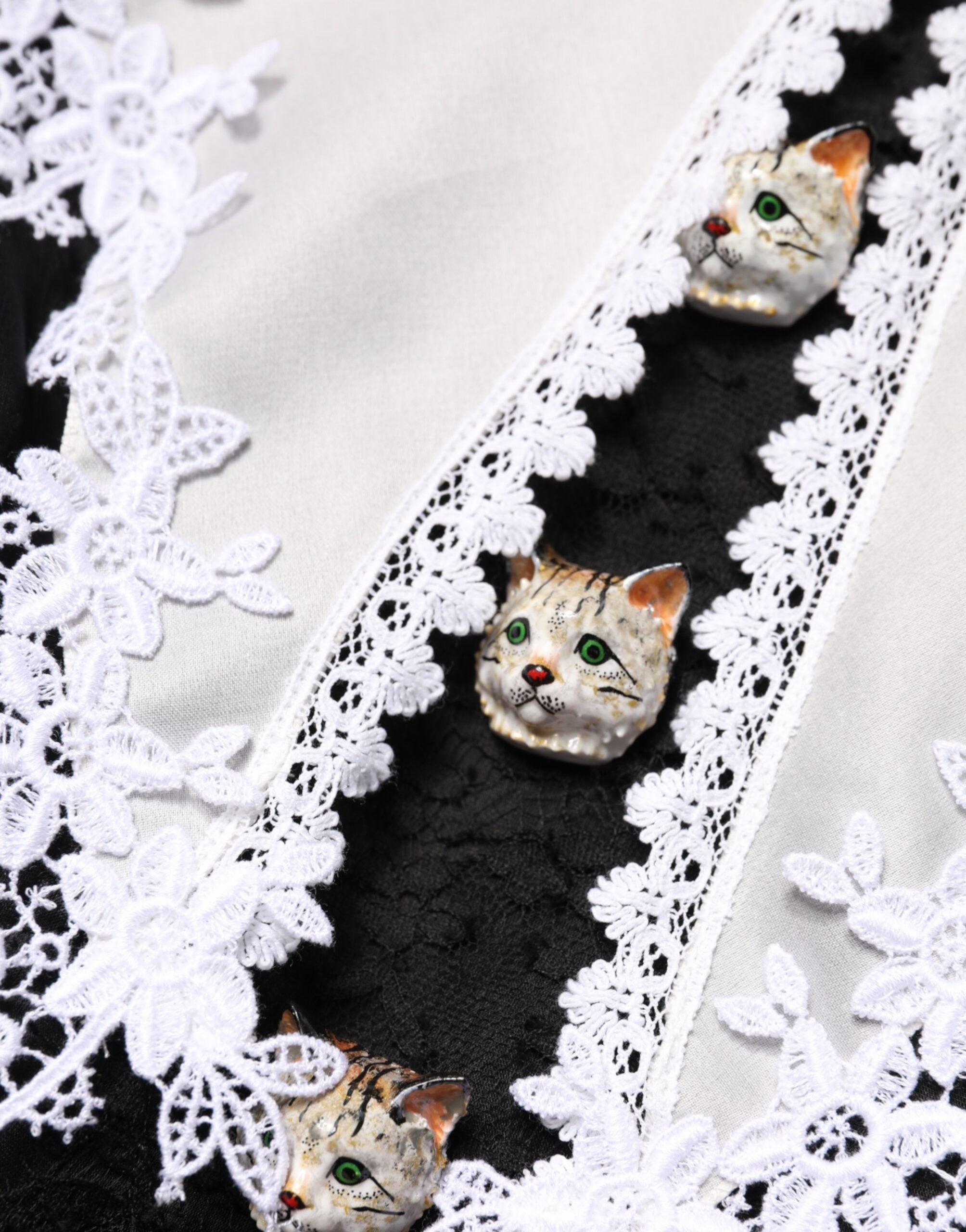 Dolce & Gabbana Black Macramé Lace Silk Midi Dress-8
