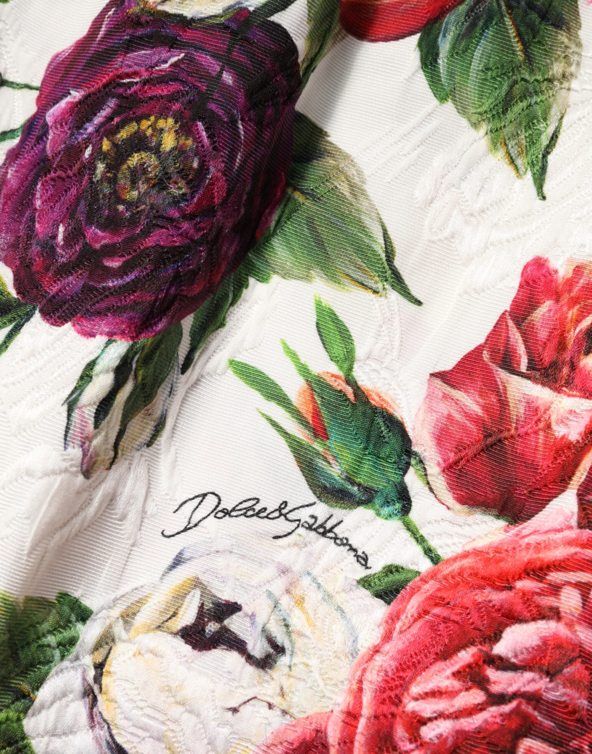Dolce & Gabbana White Floral Embroidered Cady Mini Dress-7