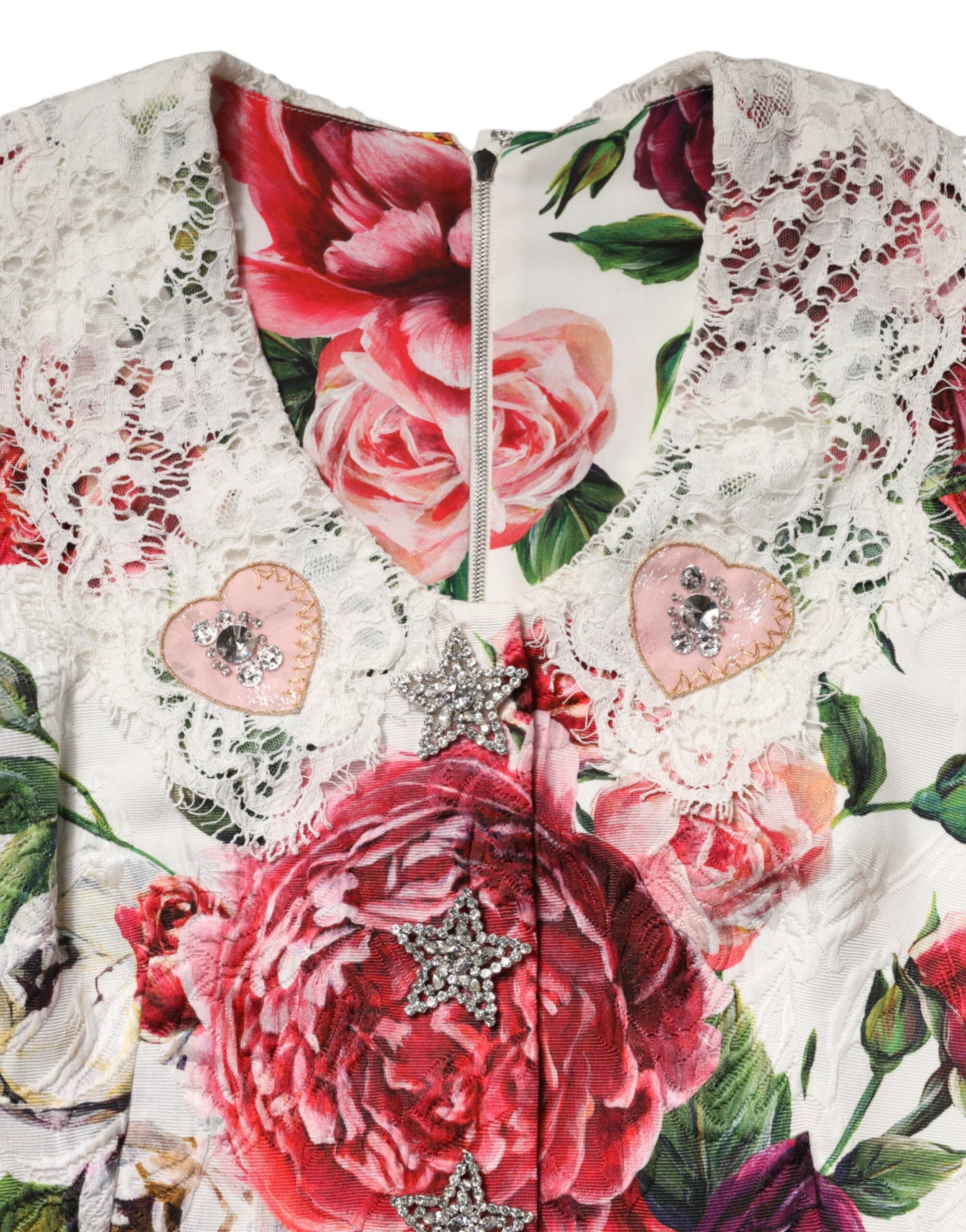 Dolce & Gabbana White Floral Embroidered Cady Mini Dress-8
