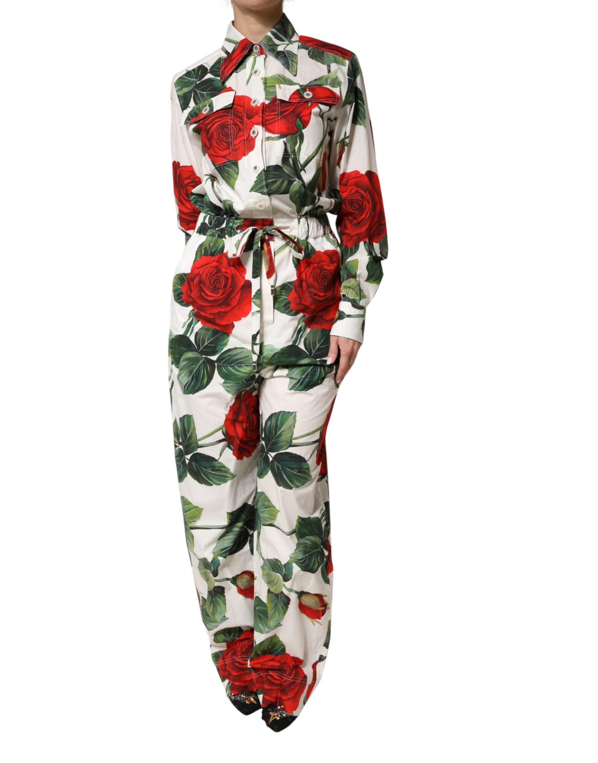 Dolce & Gabbana Jumpsuit-Kleid aus Baumwolle mit weißem Blumenprint-2
