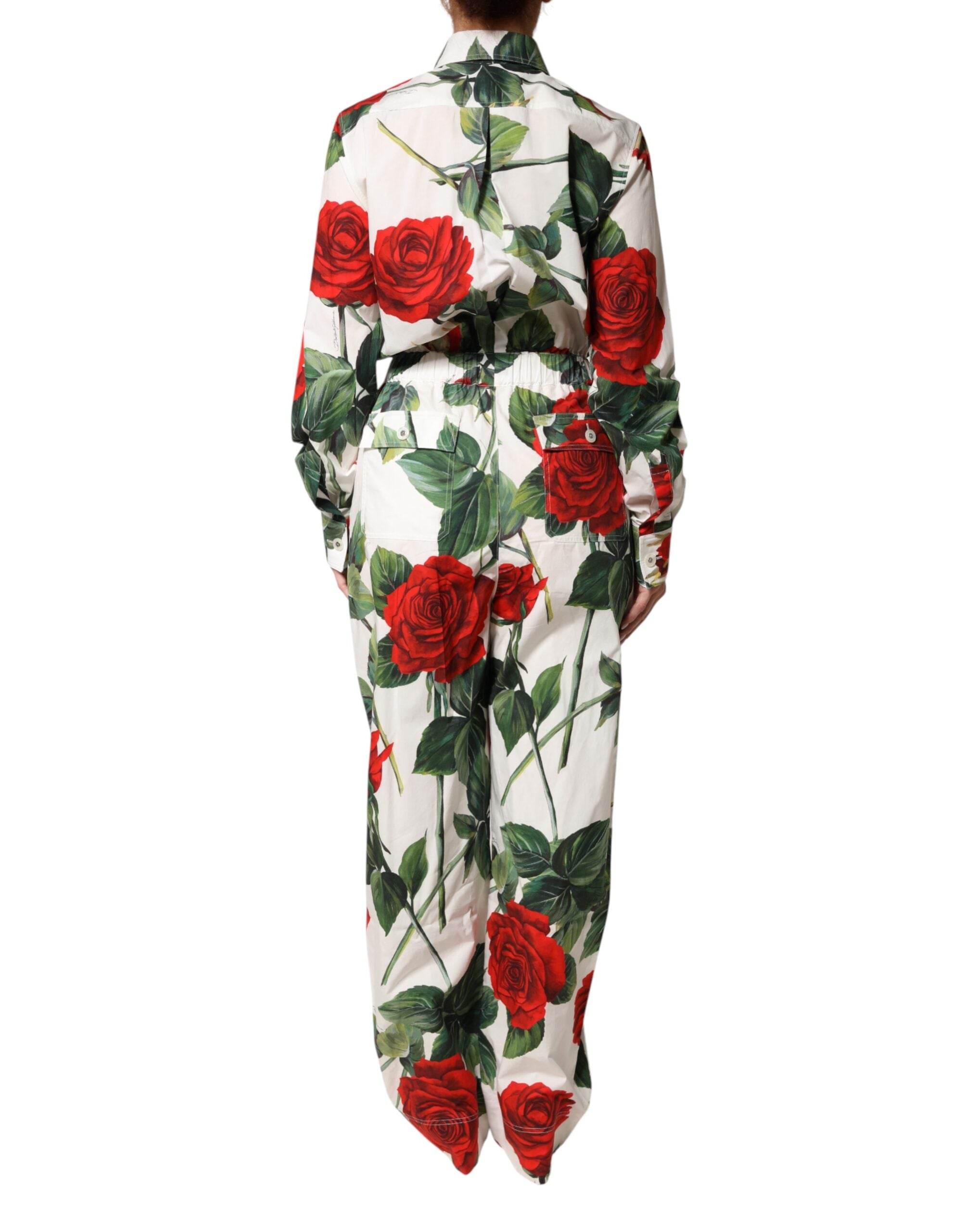 Dolce & Gabbana Jumpsuit-Kleid aus Baumwolle mit weißem Blumenprint-4