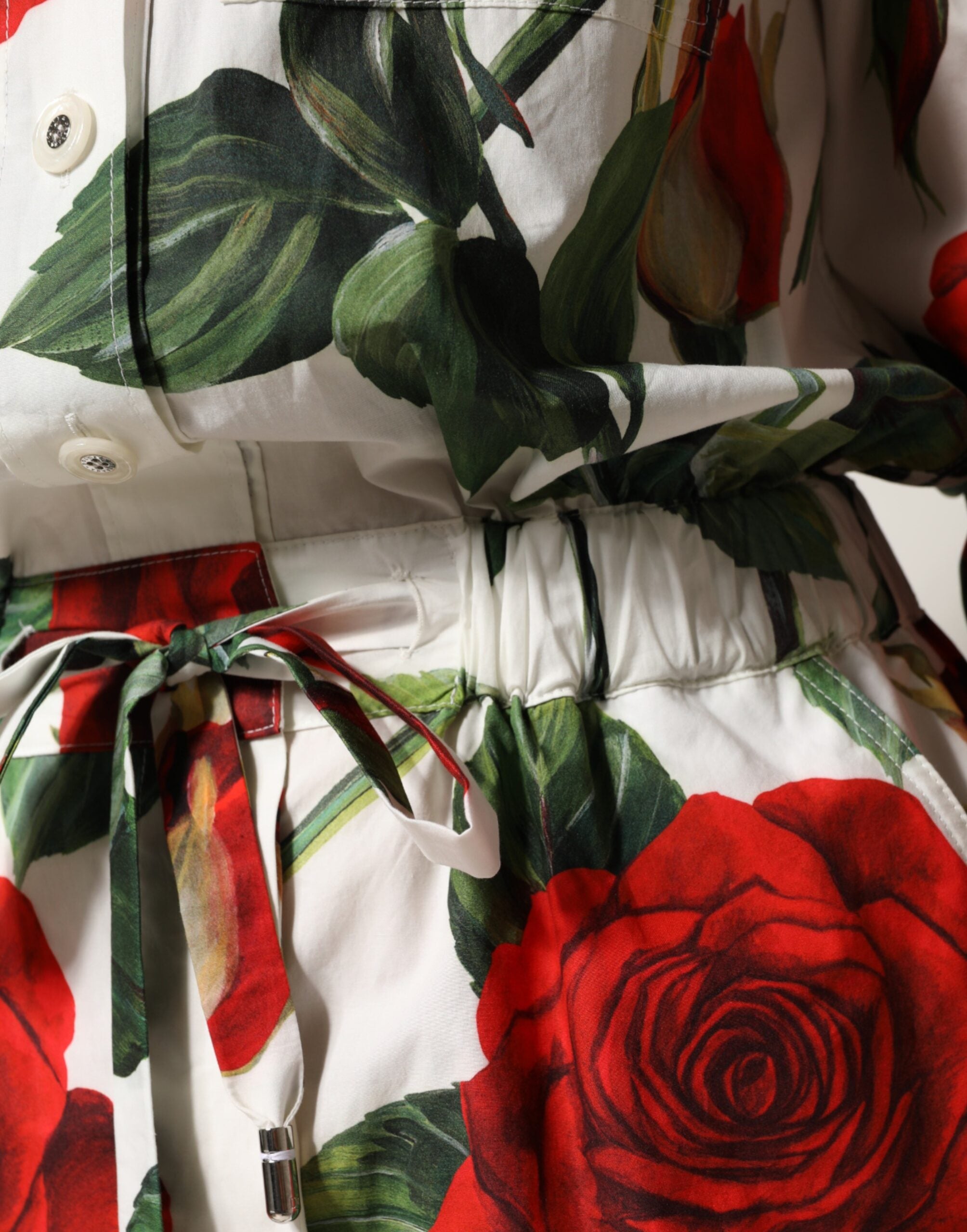Dolce & Gabbana Jumpsuit-Kleid aus Baumwolle mit weißem Blumenprint-7